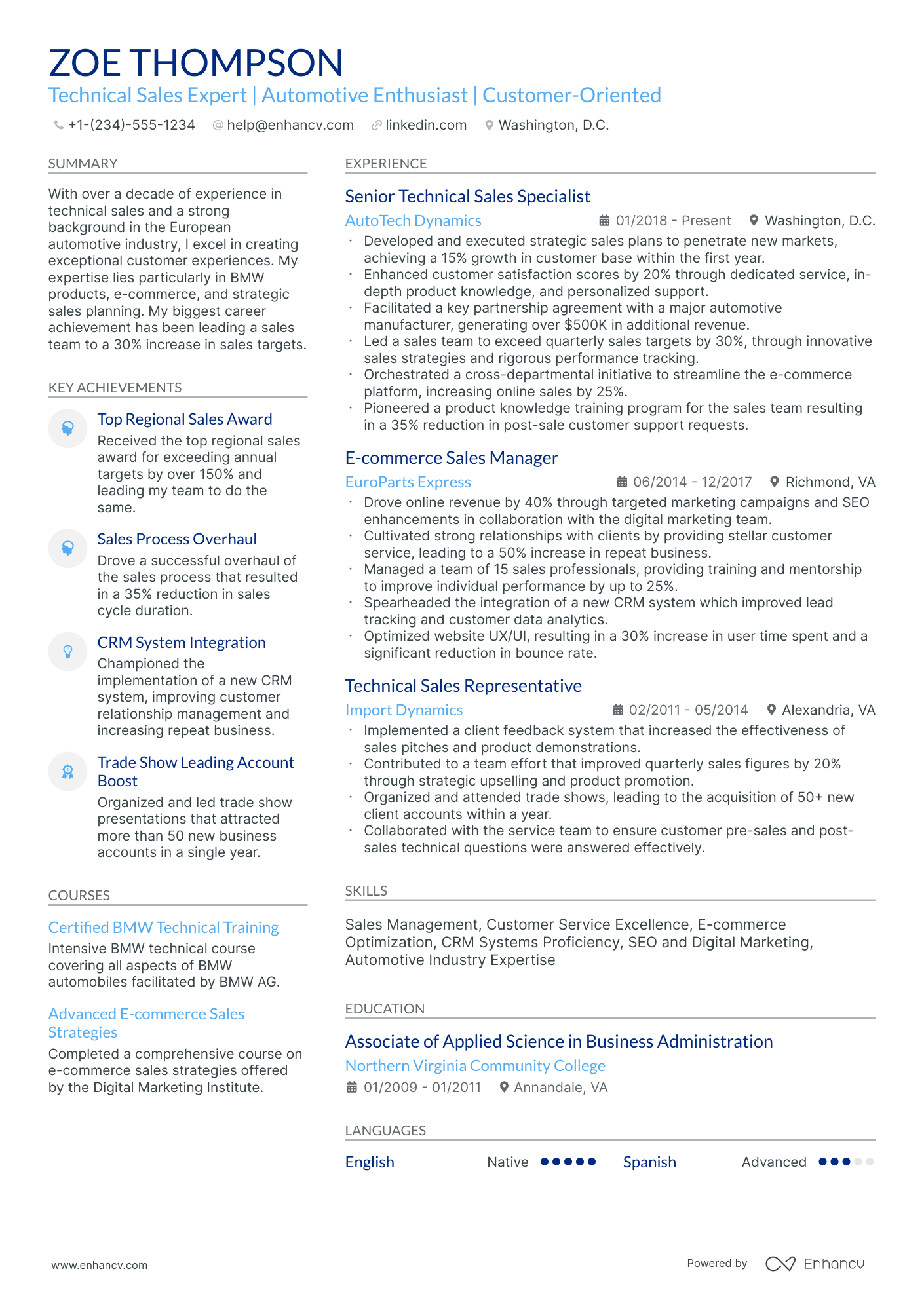 A resume example of a Stylish