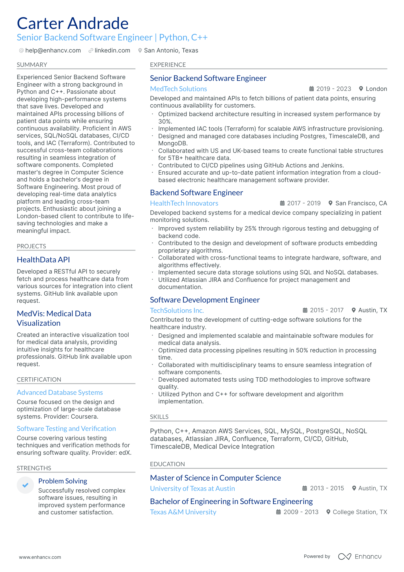 A resume example of a Stylish