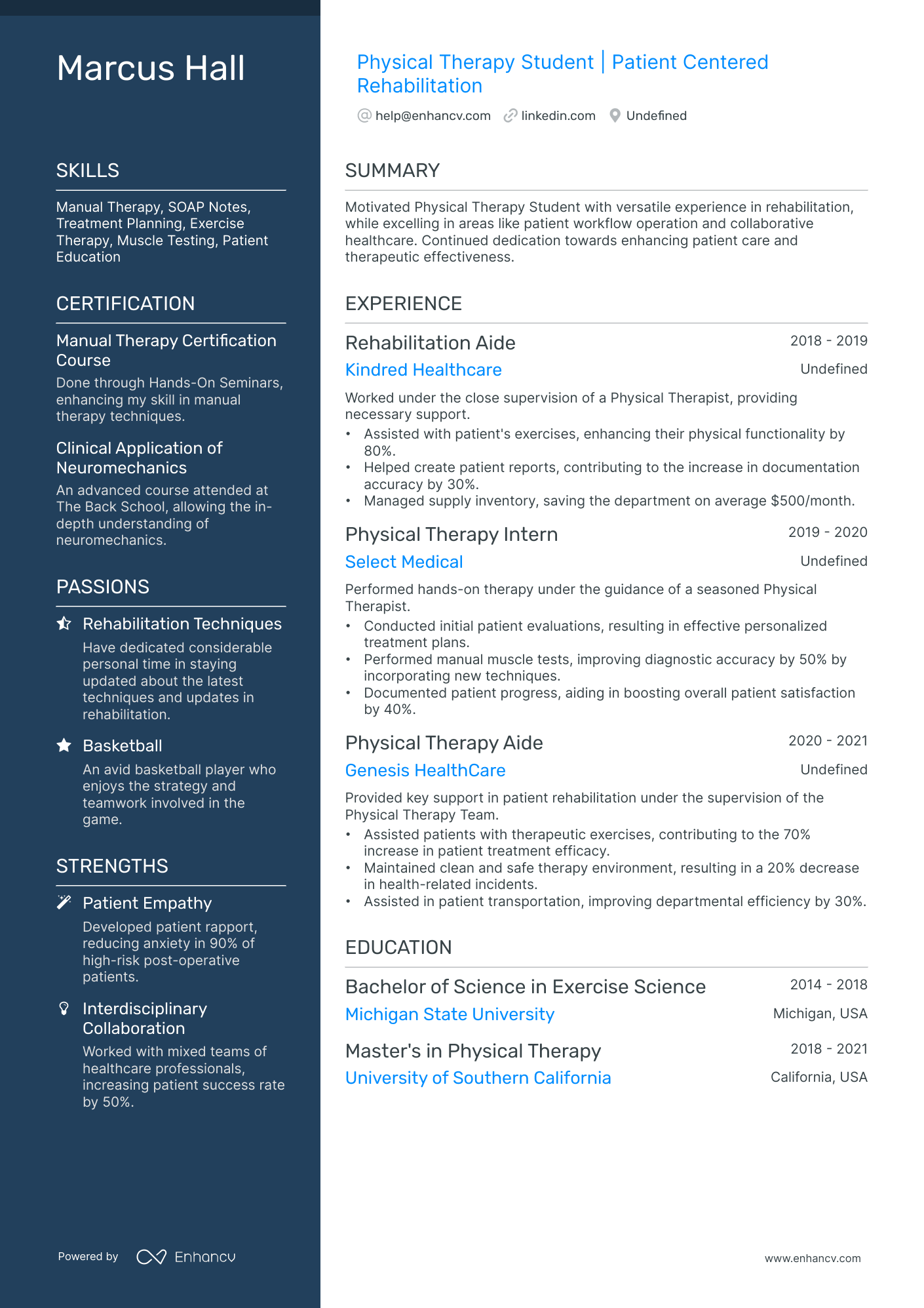 A resume example of a Polished