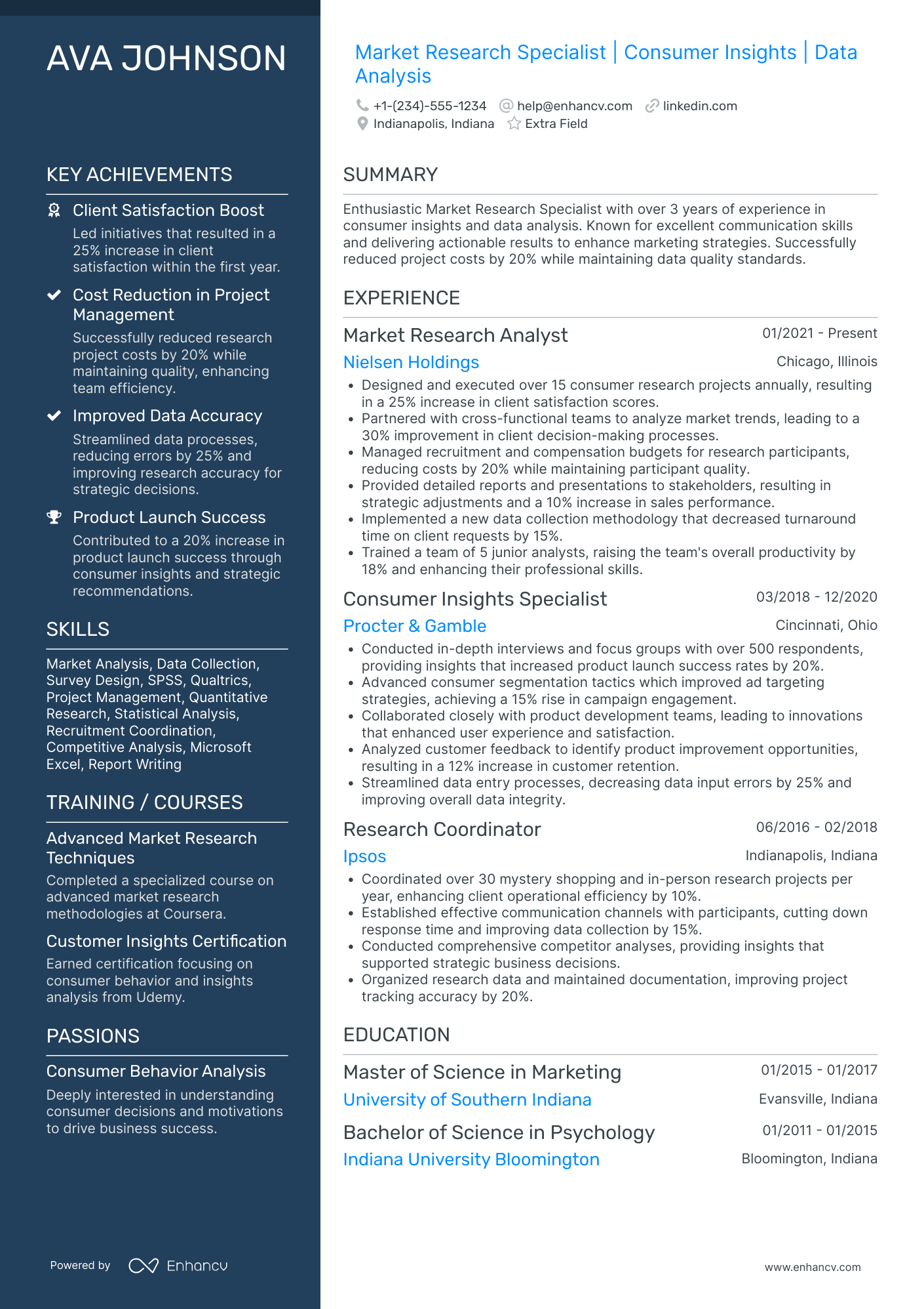 A resume example of a Entry Level Marketing Associate
