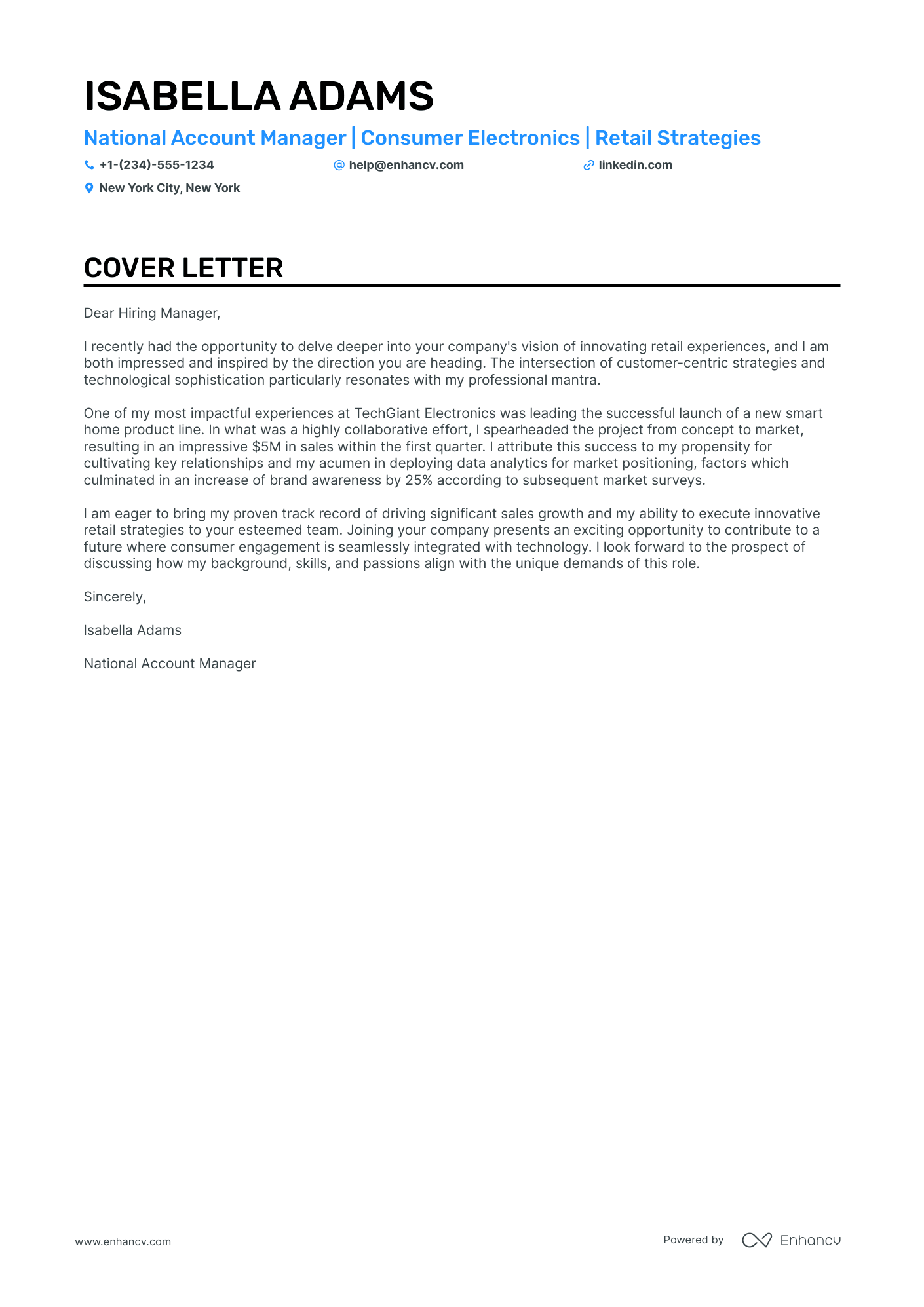 A resume example of a National Account Manager