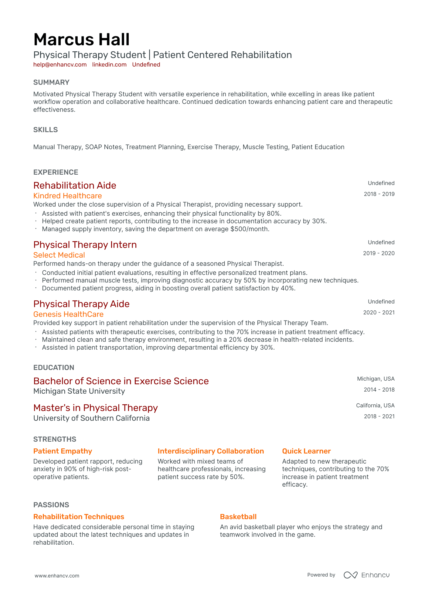 A resume example of a Classic