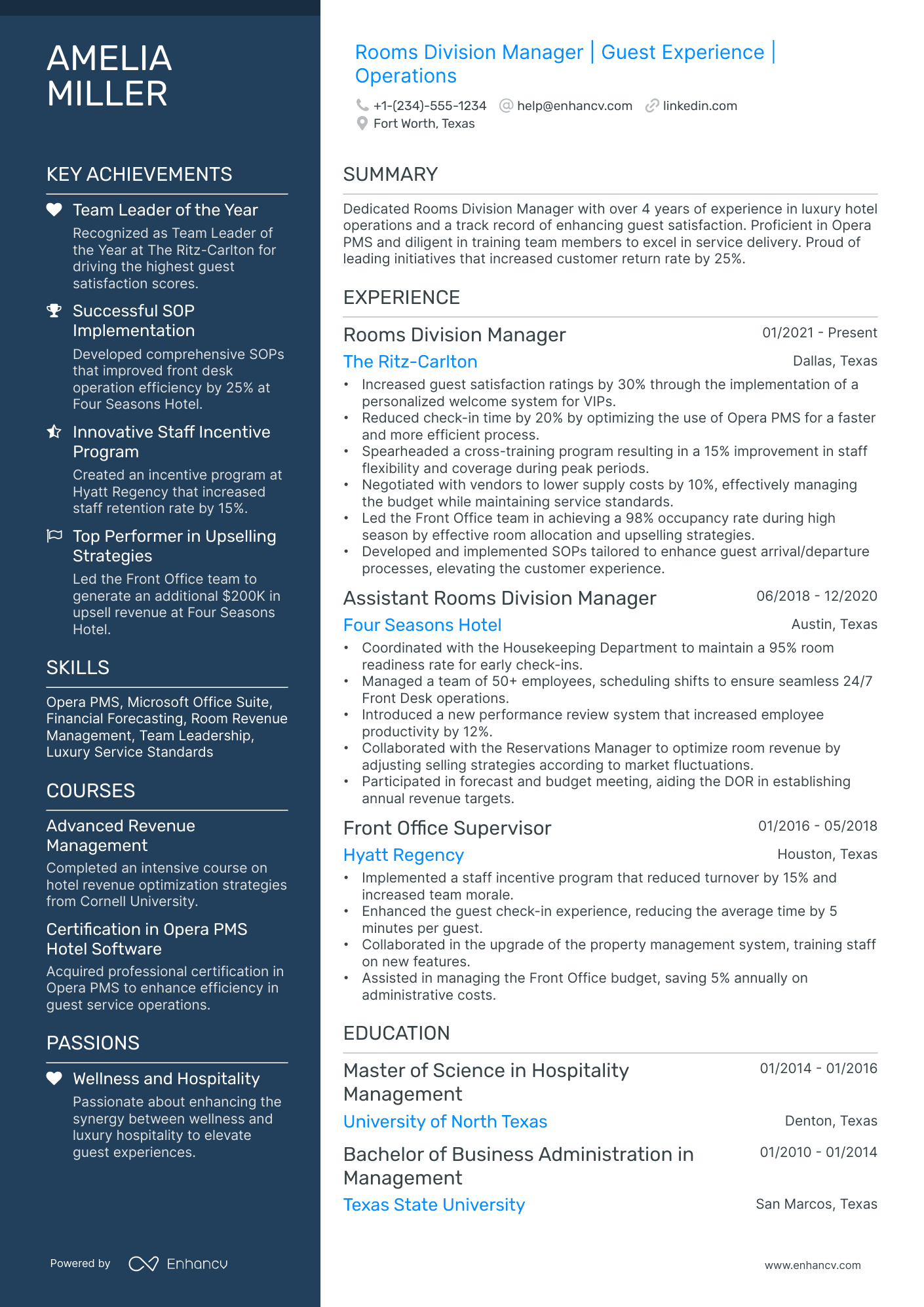 A resume example of a Polished