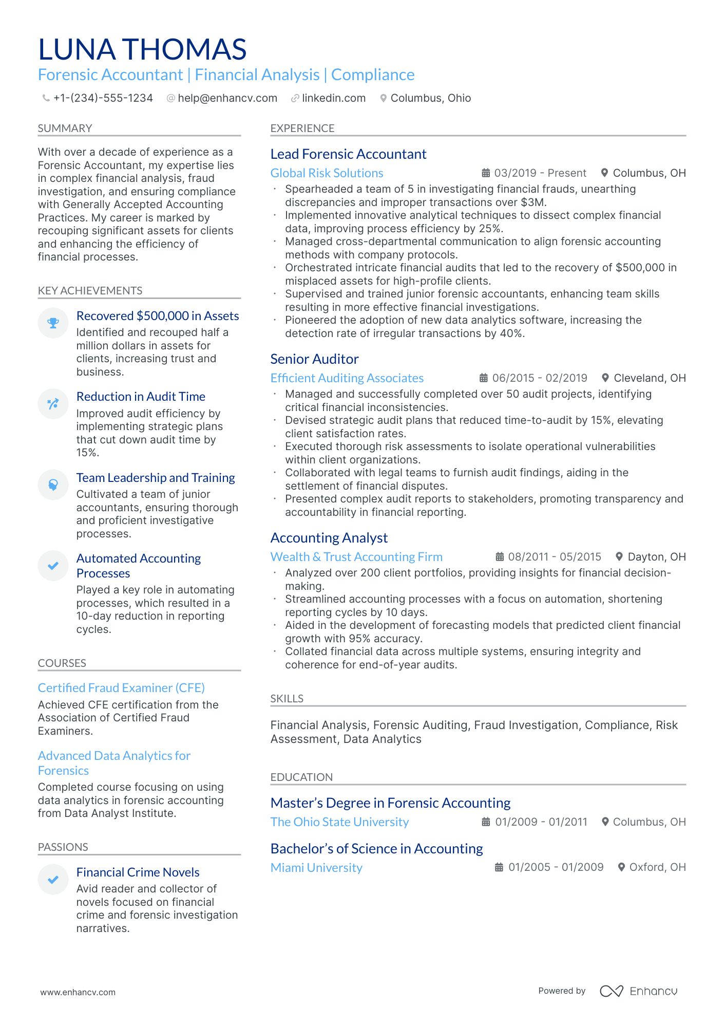 A resume example of a Stylish