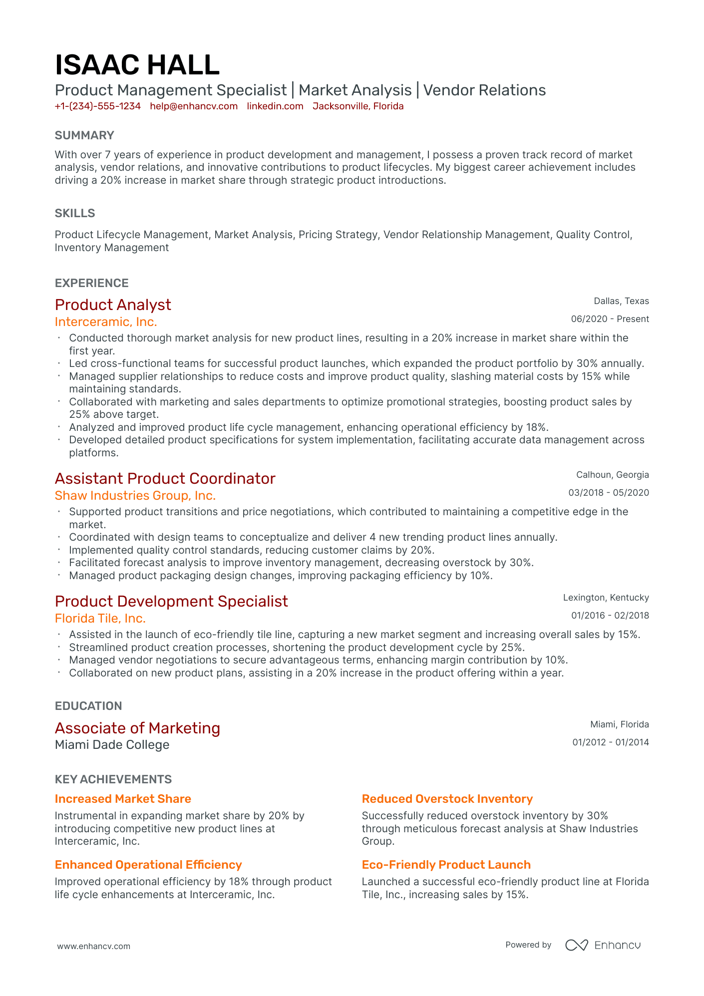 A resume example of a Classic