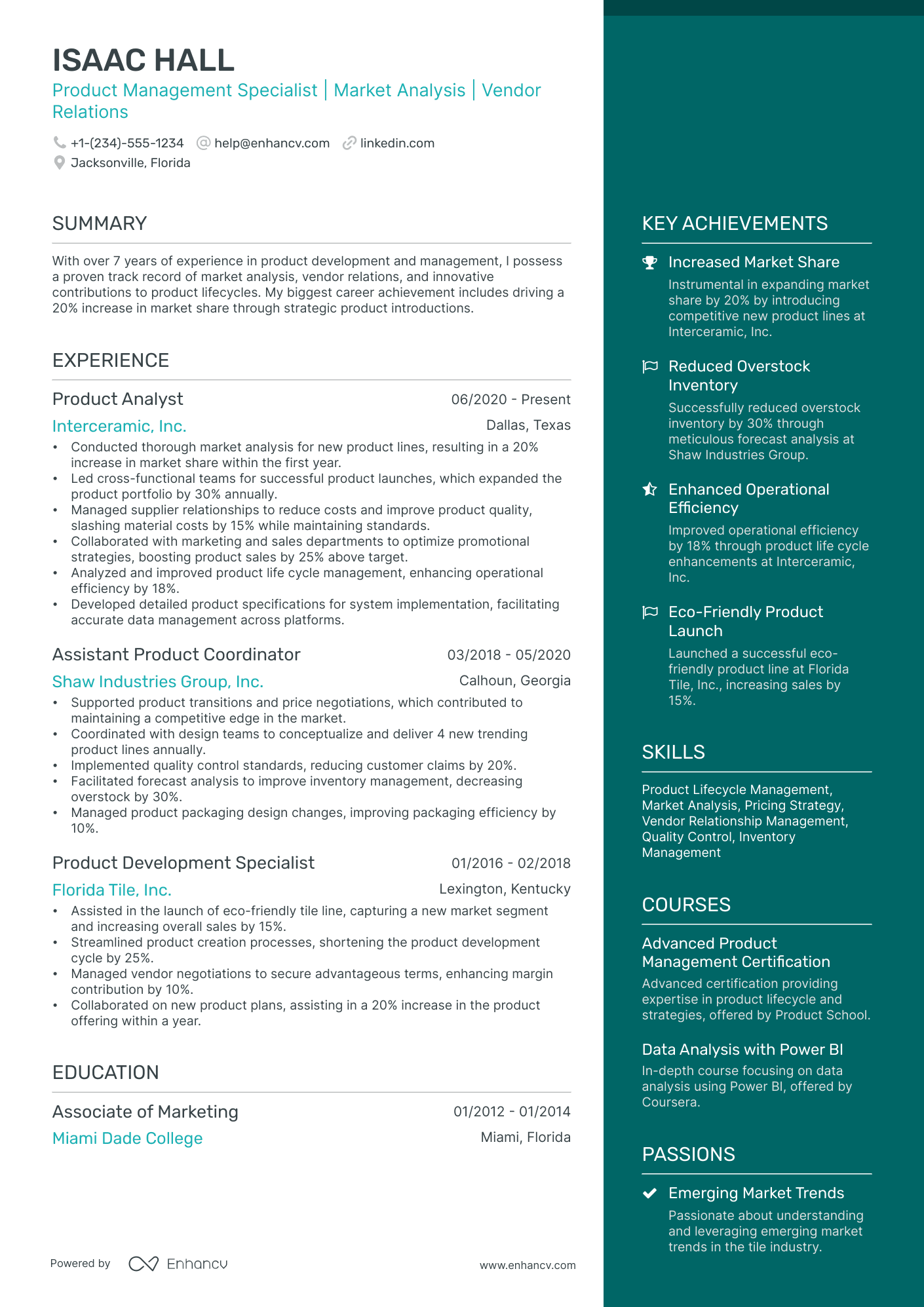 A resume example of a Elegant