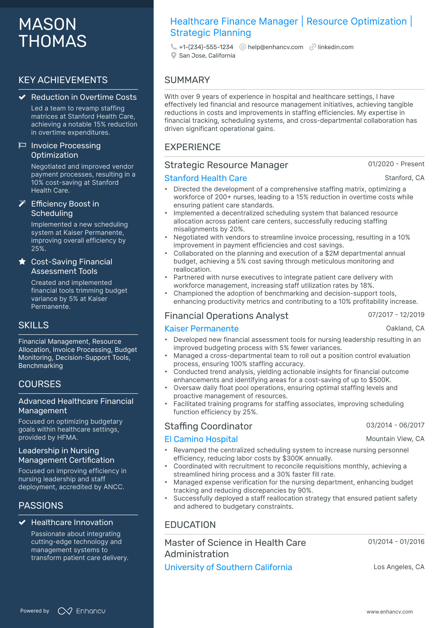A resume example of a Polished