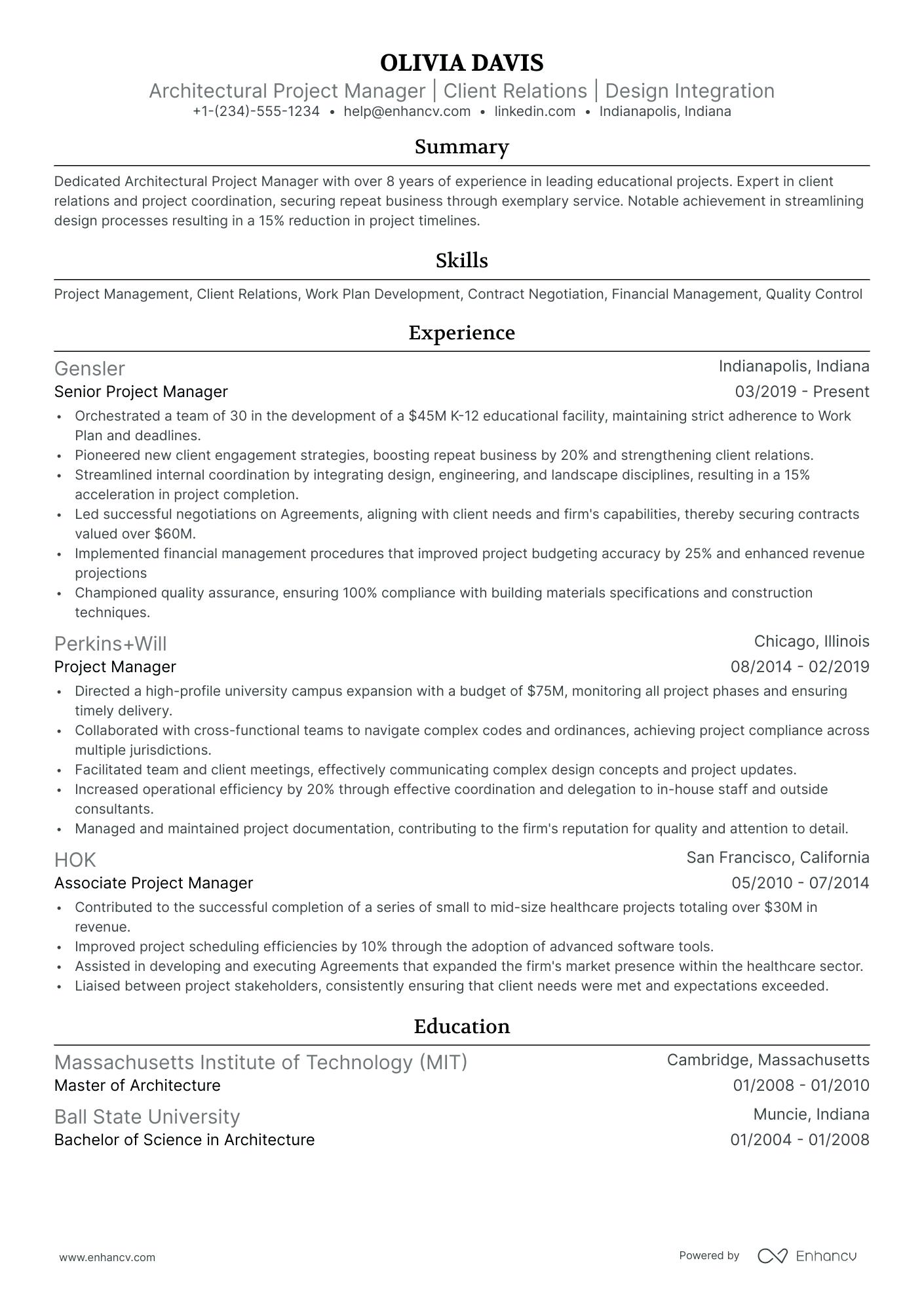 A resume example of a Ivy League