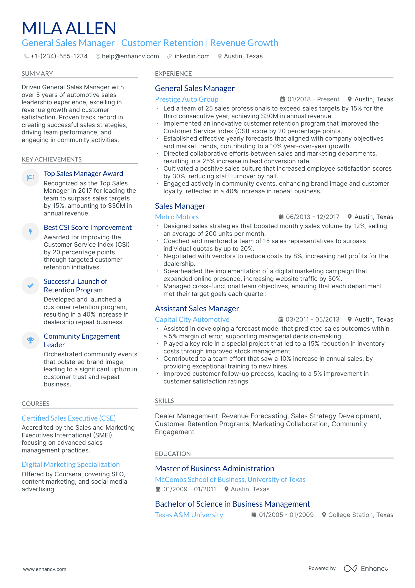 A resume example of a Stylish