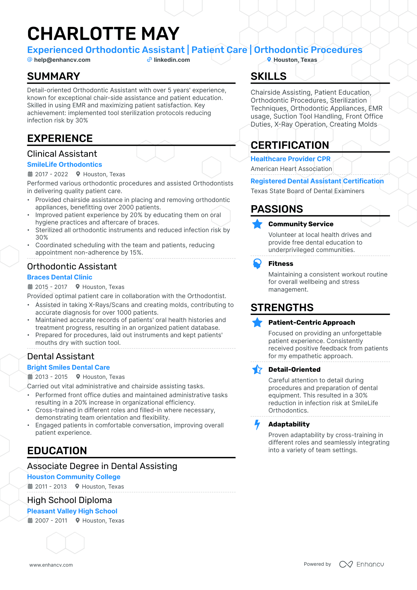A resume example of a Double Column