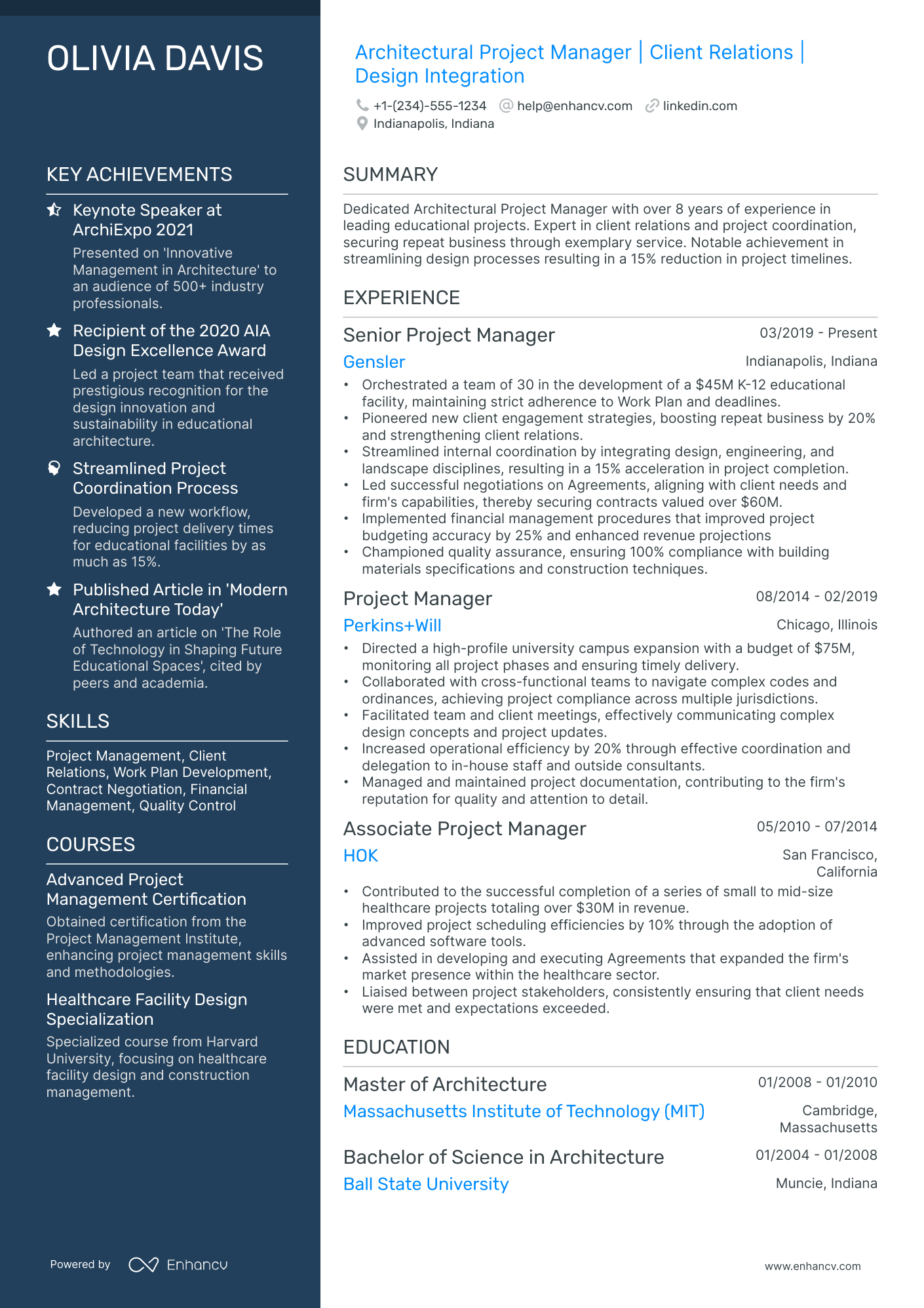 A resume example of a Polished