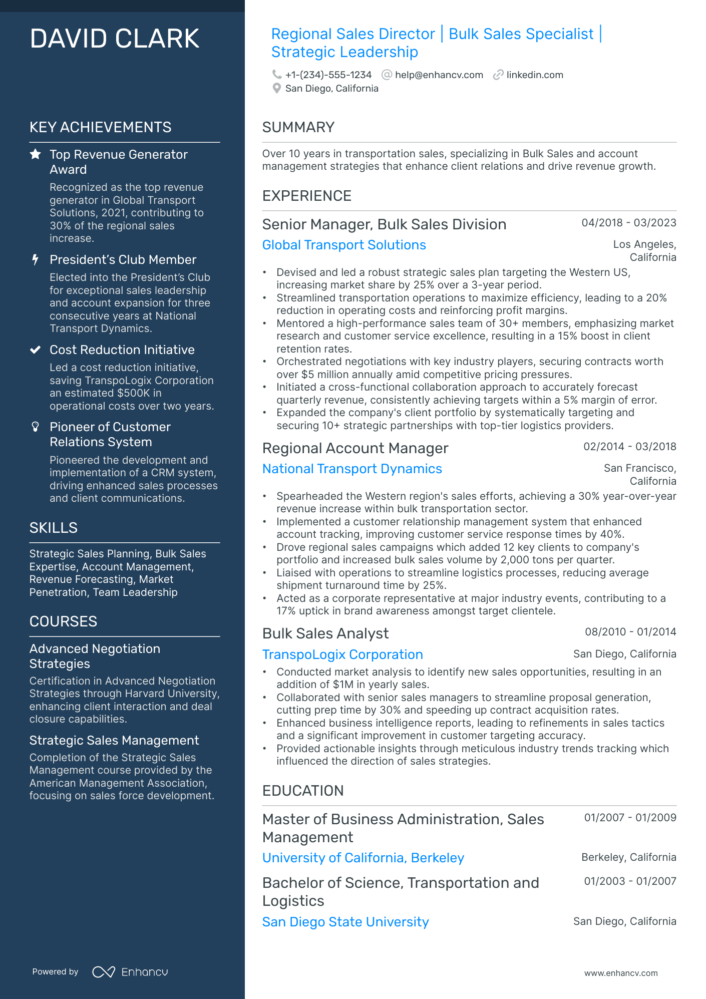 A resume example of a Polished
