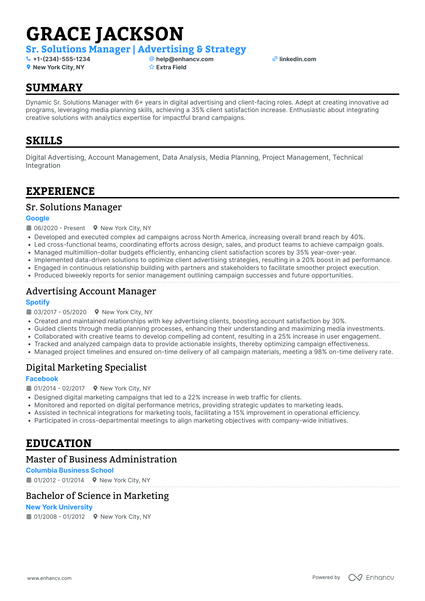 A resume example of a Amazon Prime Video Content Producer