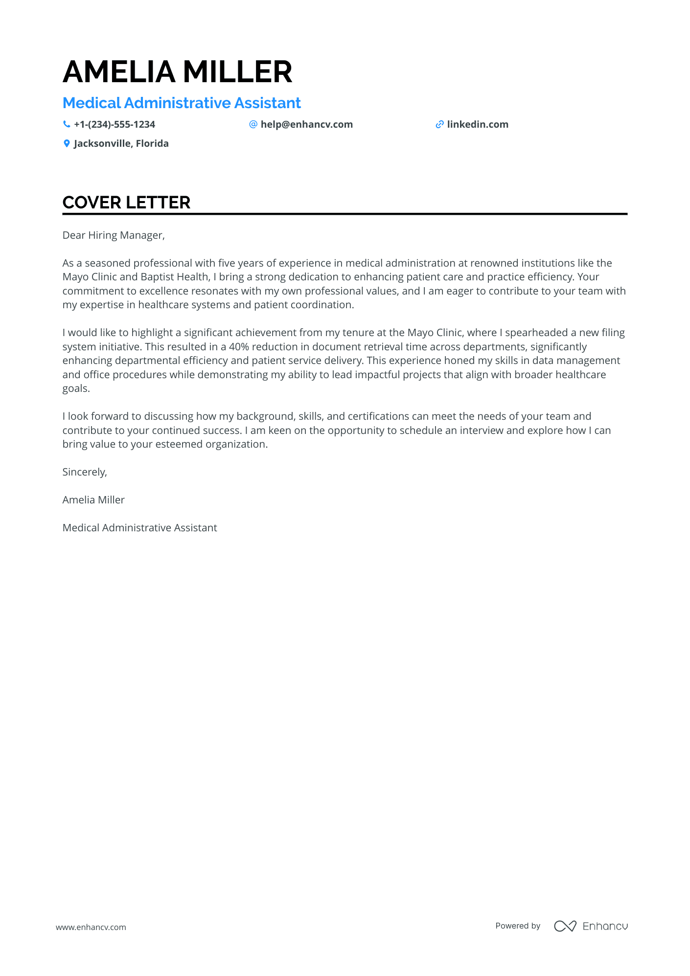 A resume example of a Medical Administrative Assistant Trainee