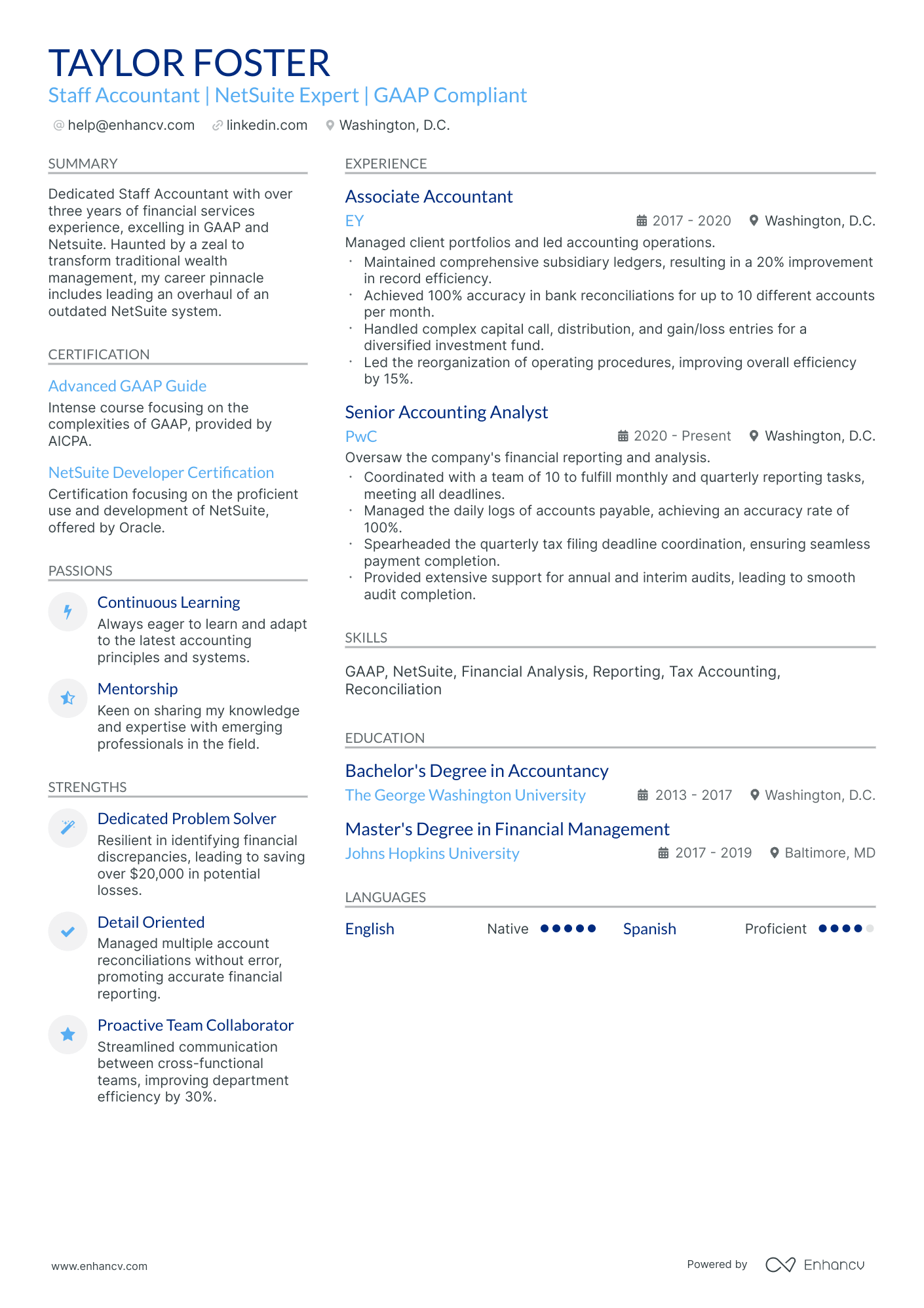 A resume example of a Stylish