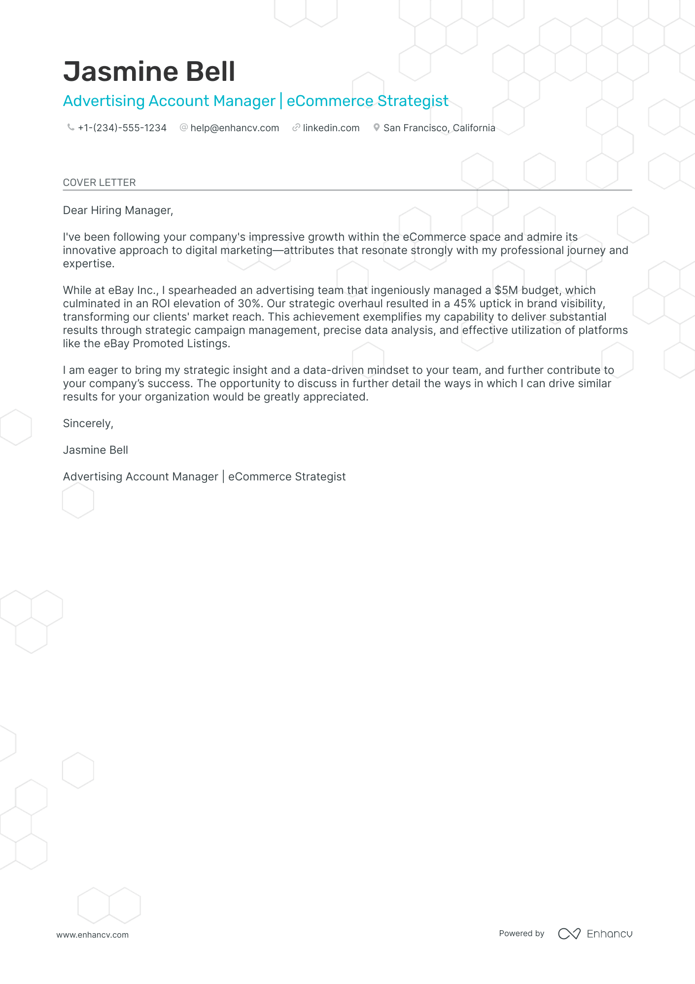 A resume example of a Advertising Manager