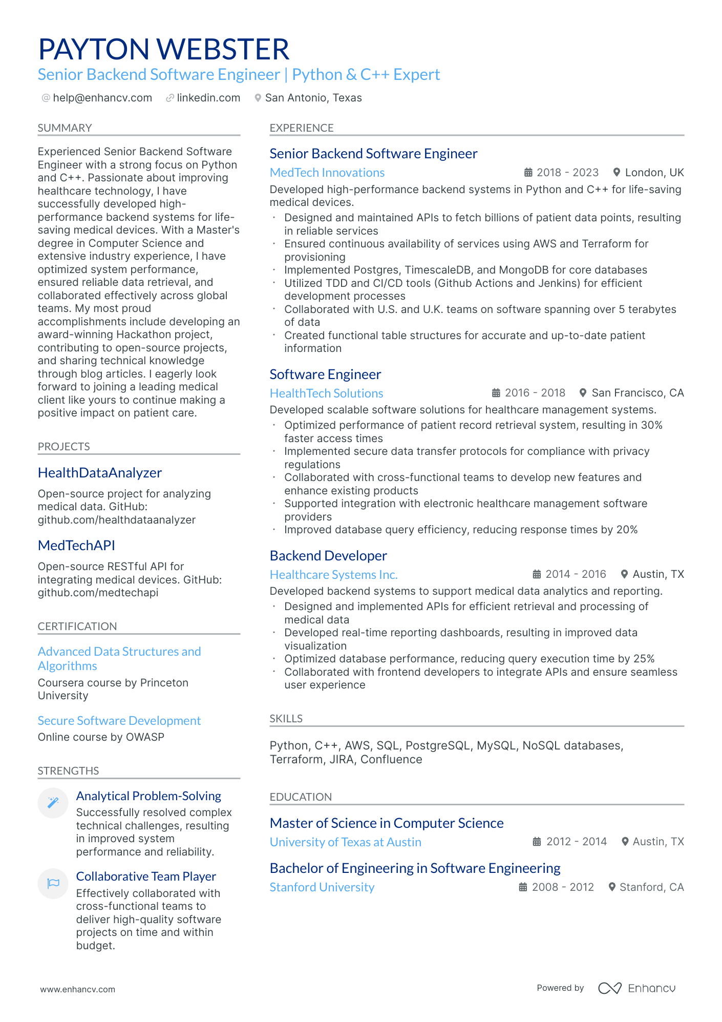 A resume example of a Stylish