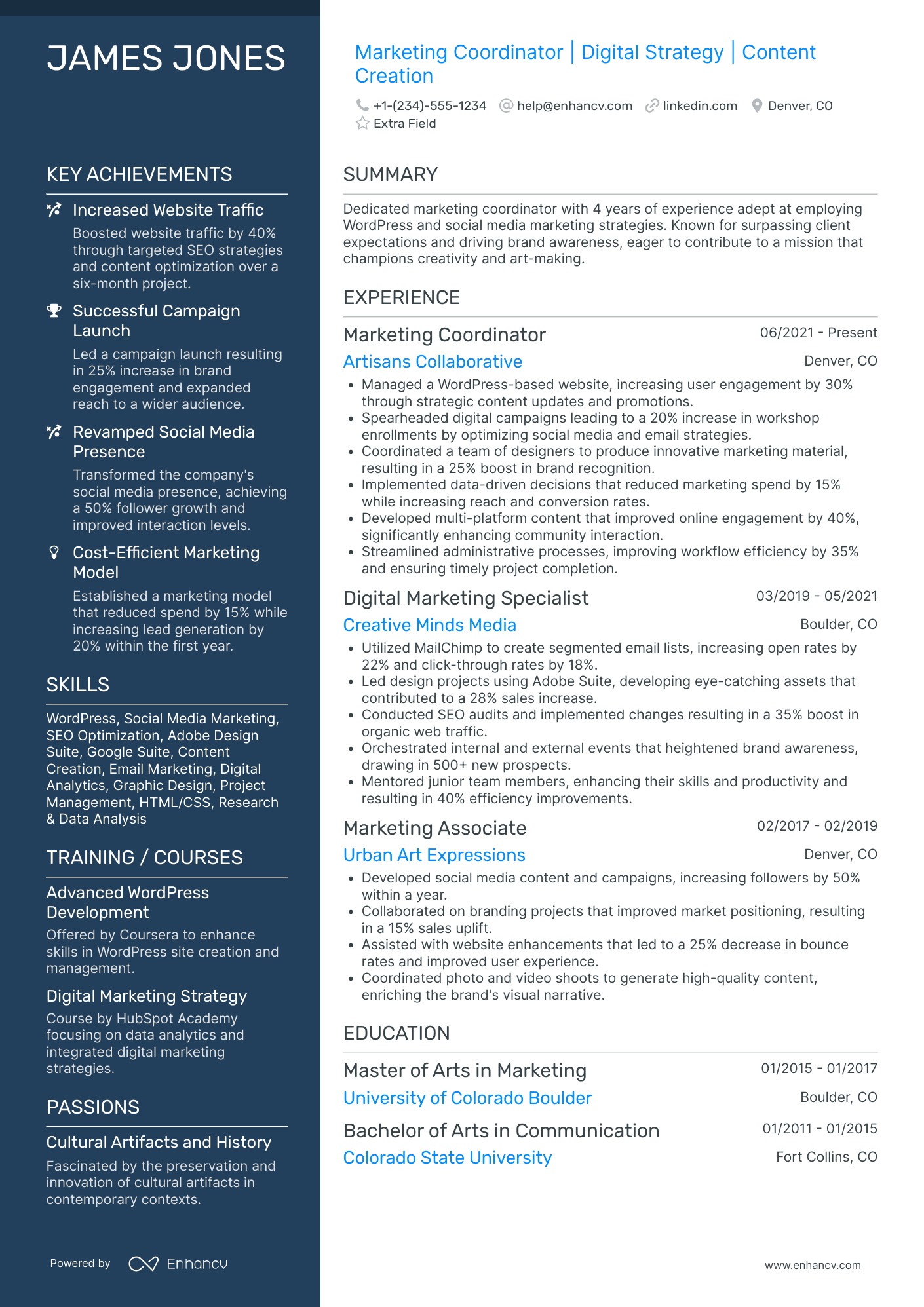 A resume example of a Entry Level Digital Marketing Executive