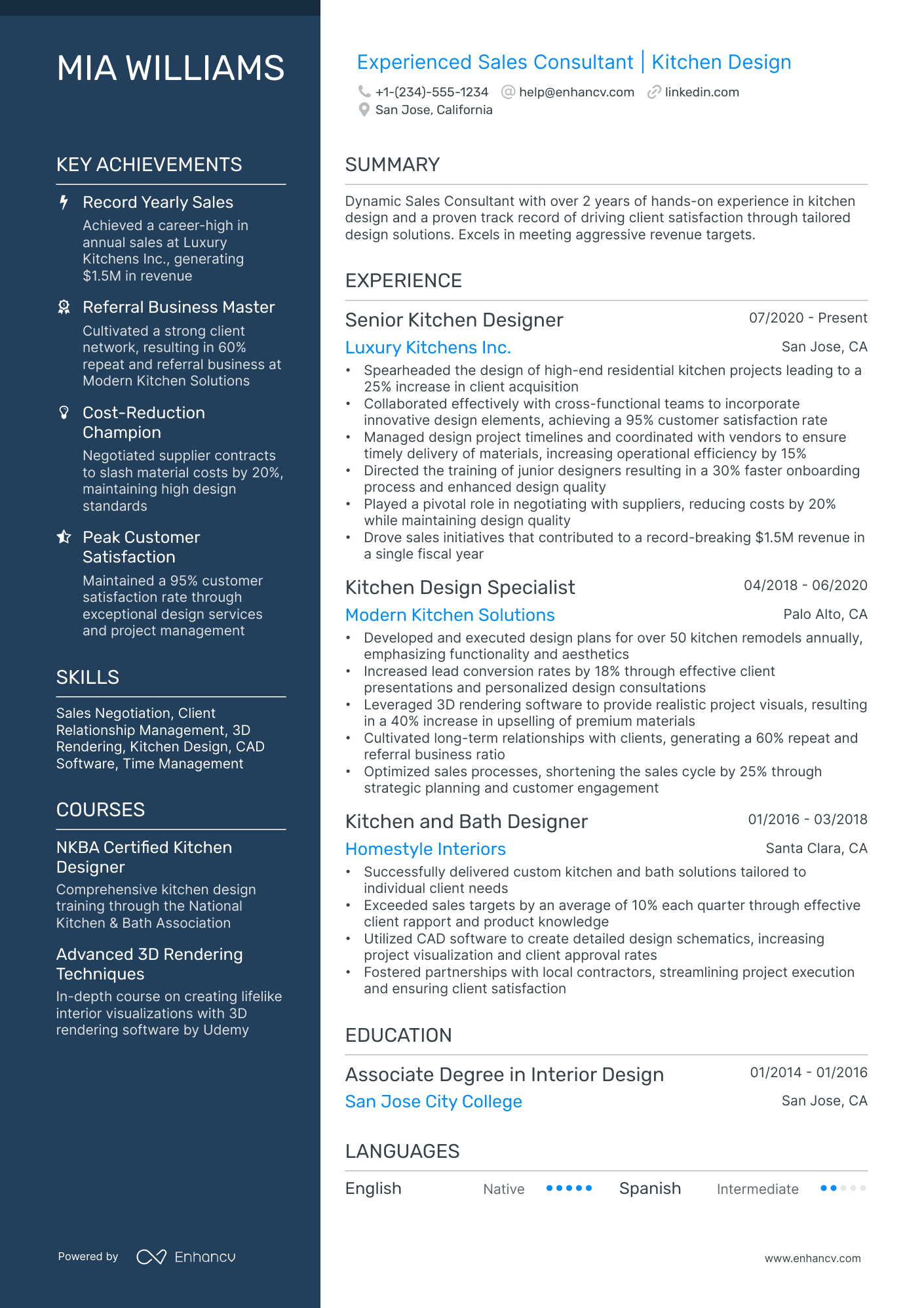 A resume example of a Polished