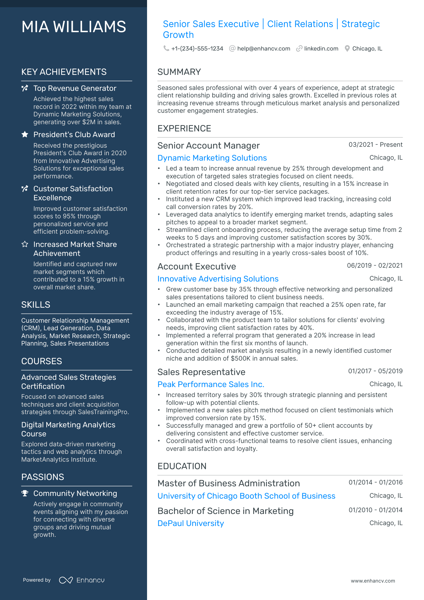 A resume example of a Polished