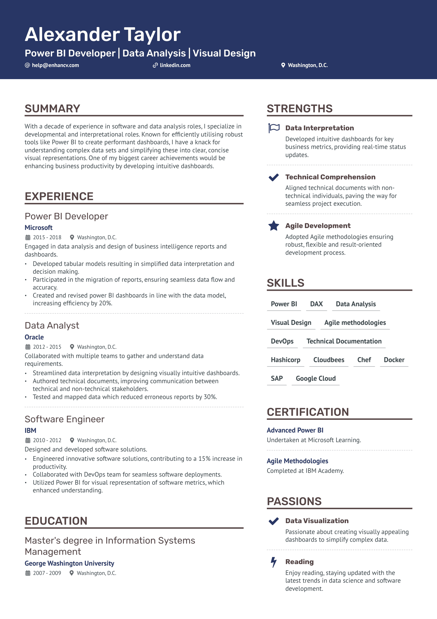 A resume example of a Qlikview To Power BI Resume Developer