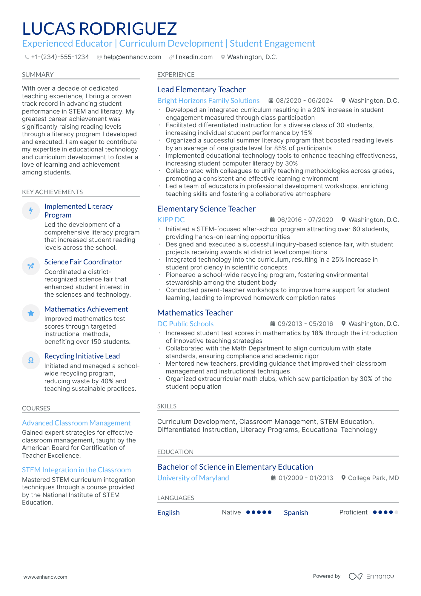 A resume example of a Stylish