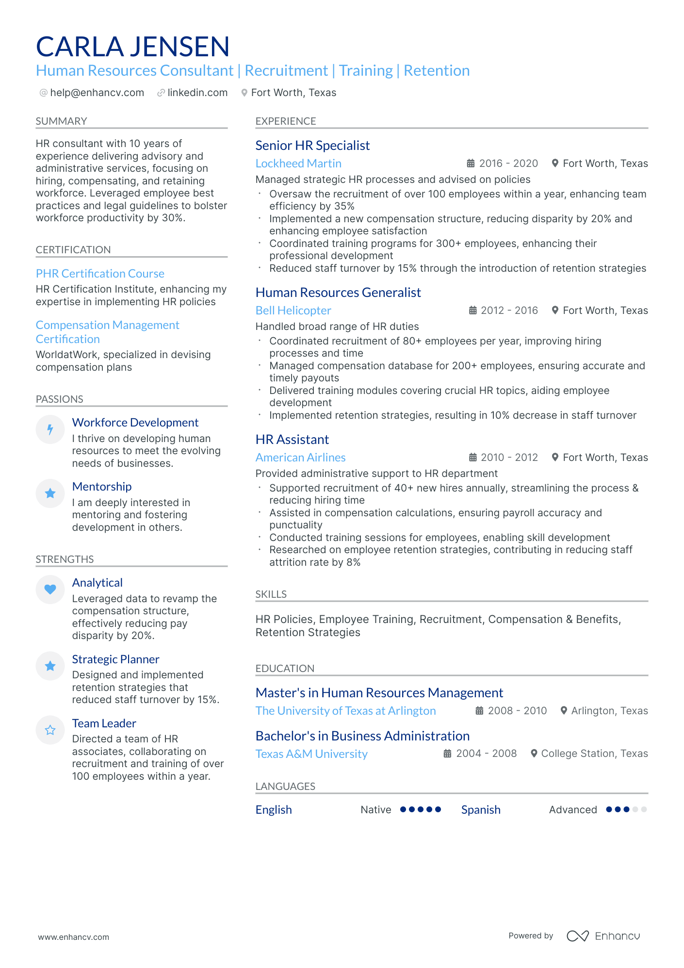 A resume example of a Stylish