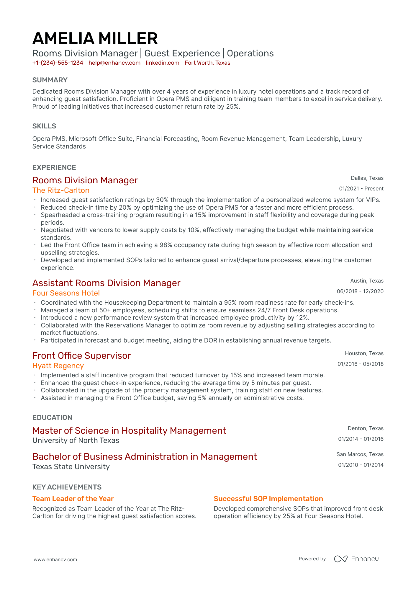 A resume example of a Classic