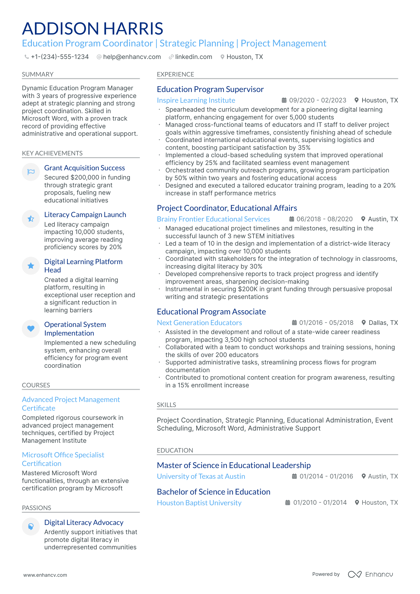 A resume example of a Stylish