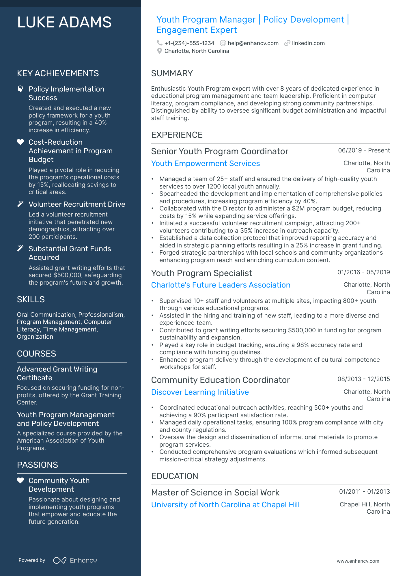 A resume example of a Polished