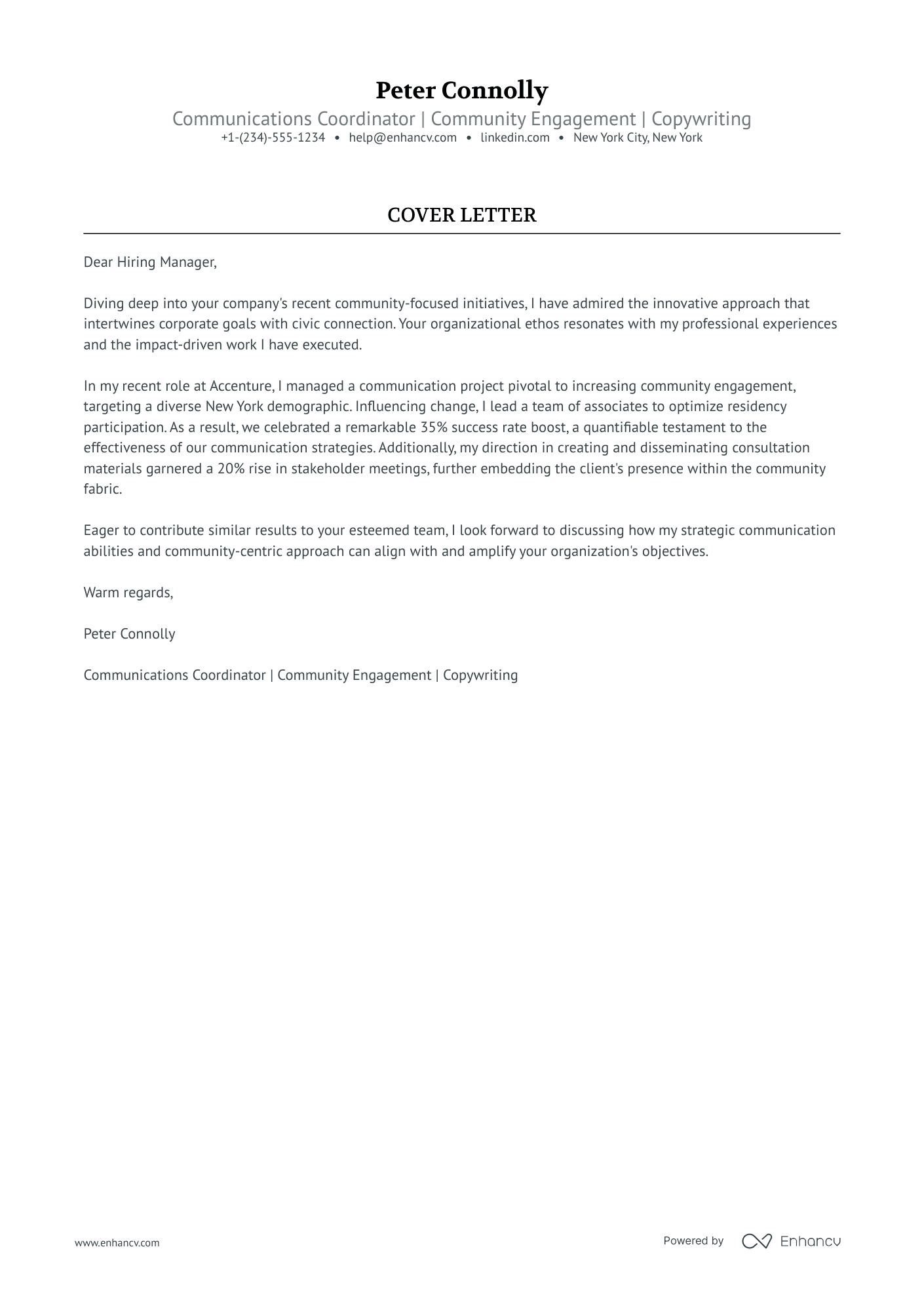 A resume example of a Communications Coordinator