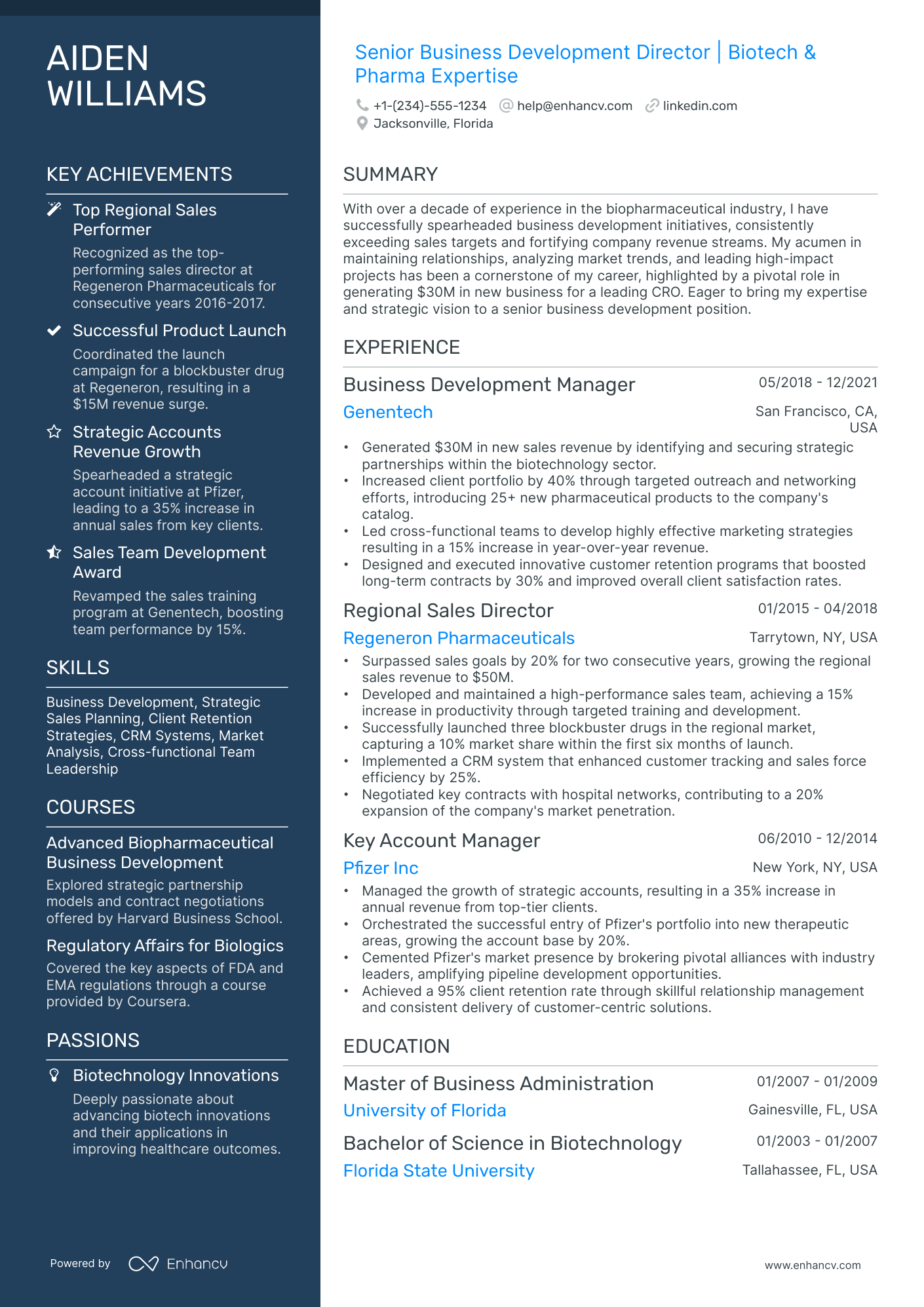 A resume example of a Polished