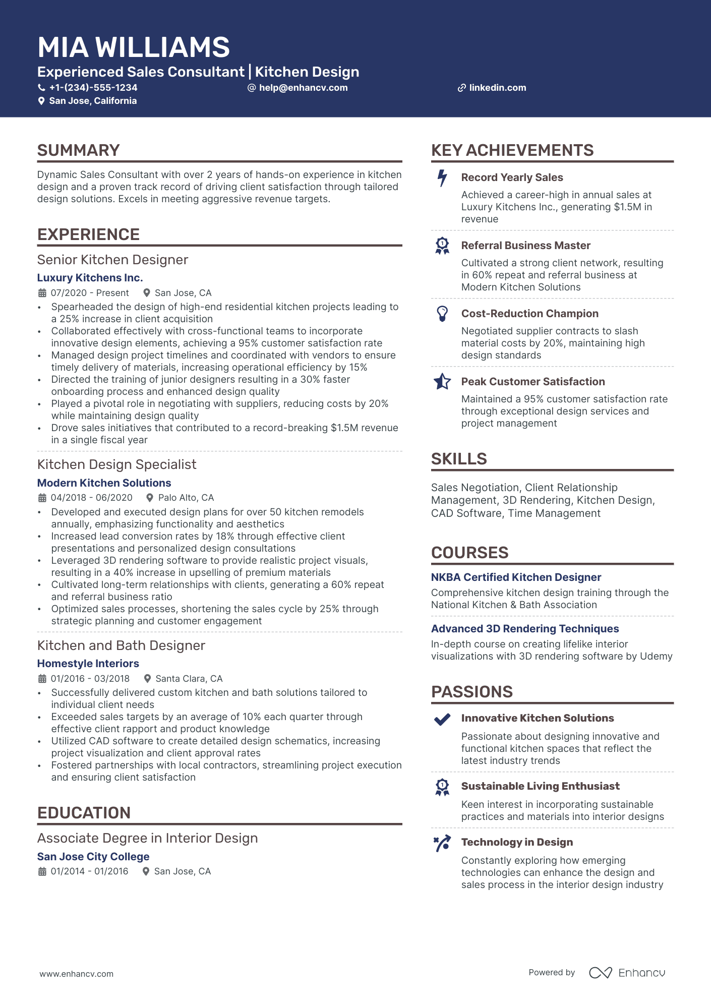 A resume example of a Creative
