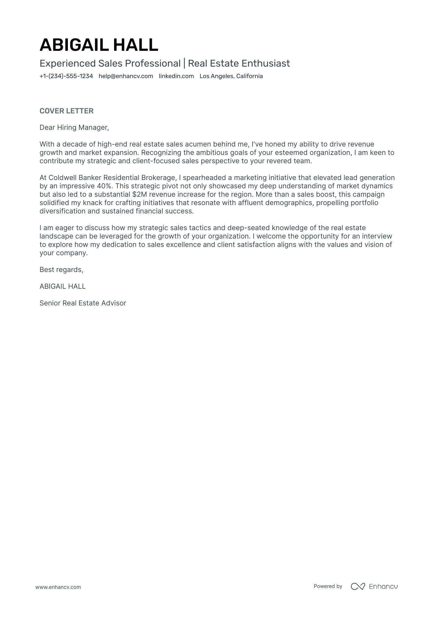 A resume example of a New Home Sales Consultant