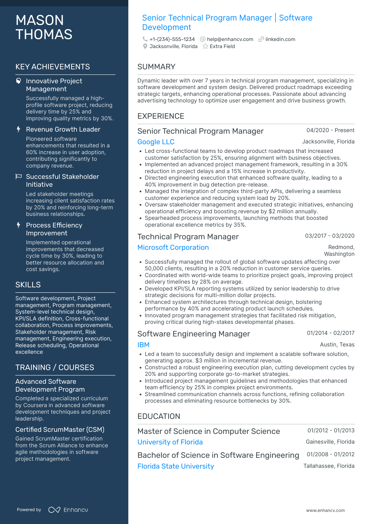A resume example of a Advertising Project Manager
