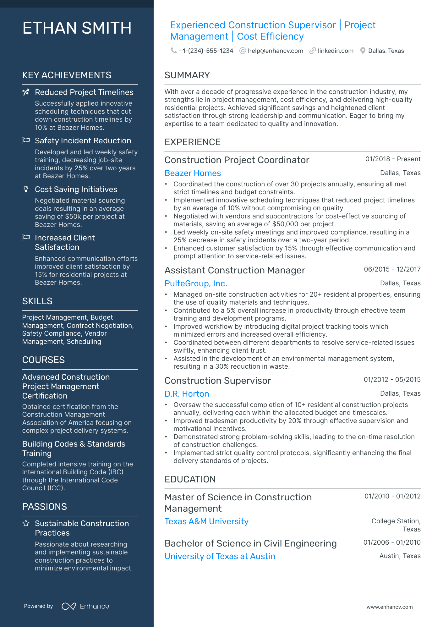 A resume example of a Polished