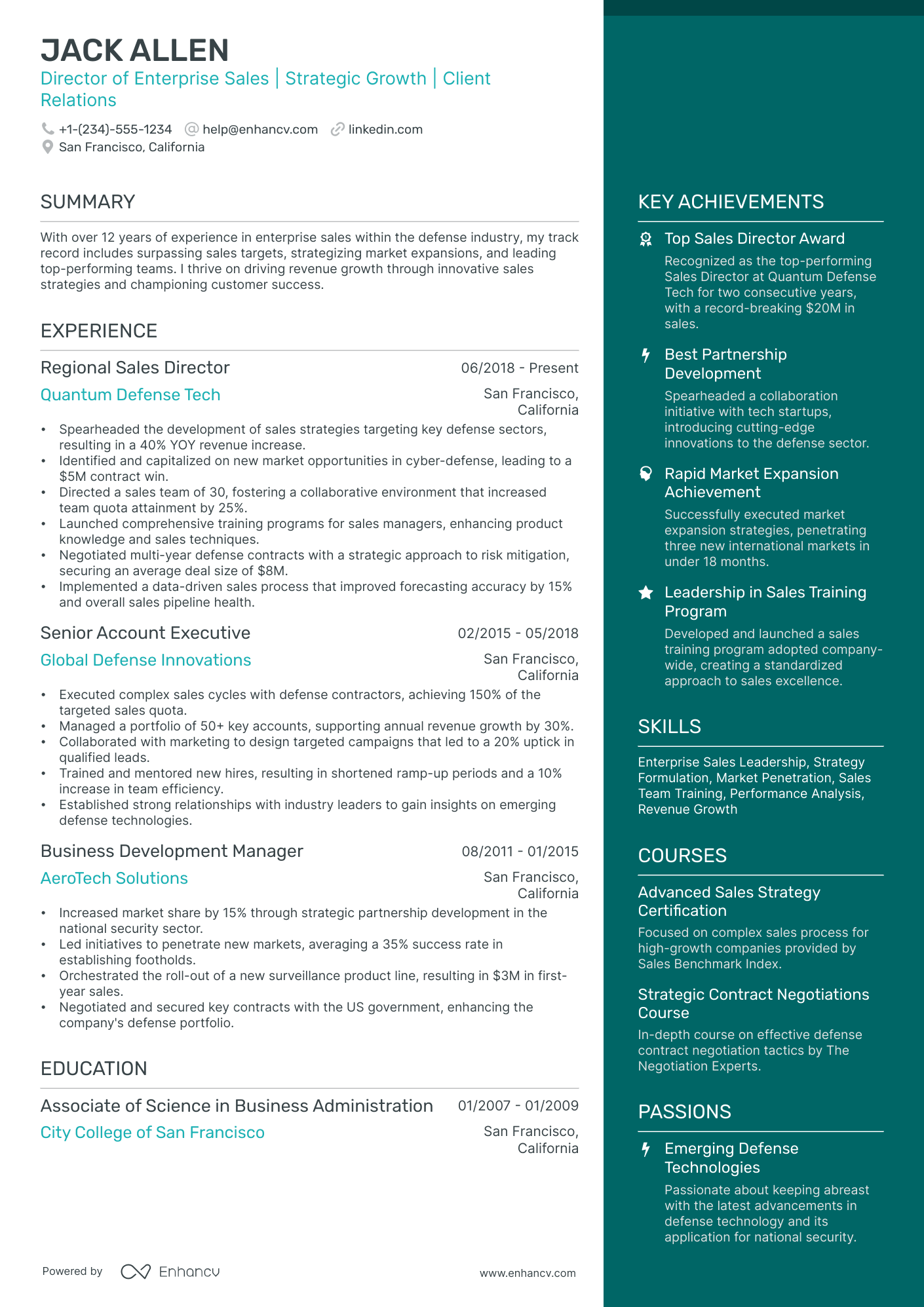 A resume example of a Elegant