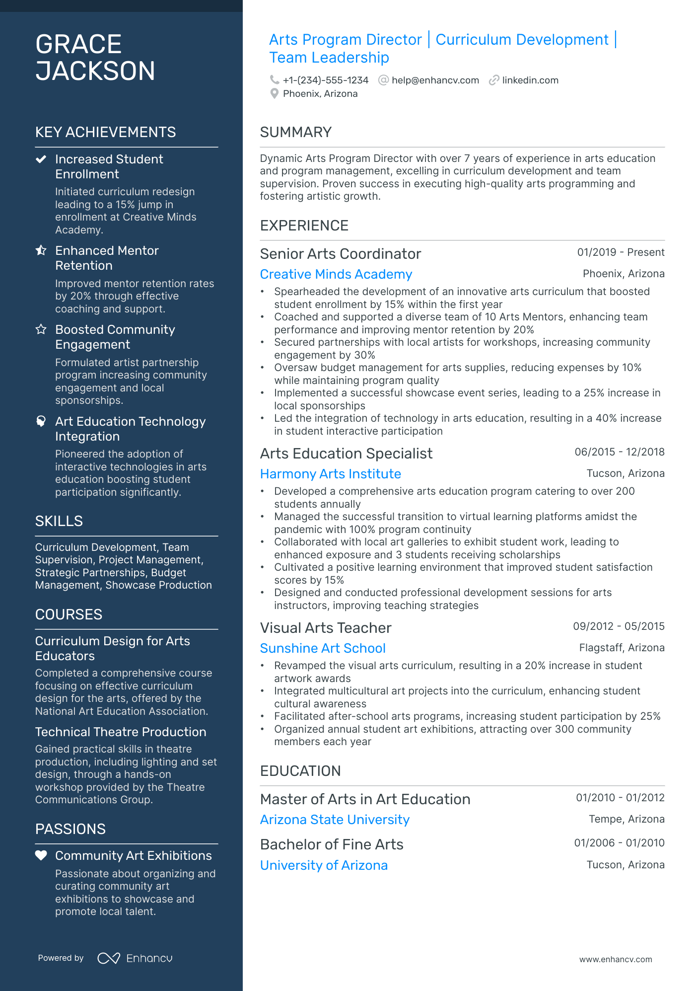 A resume example of a Polished