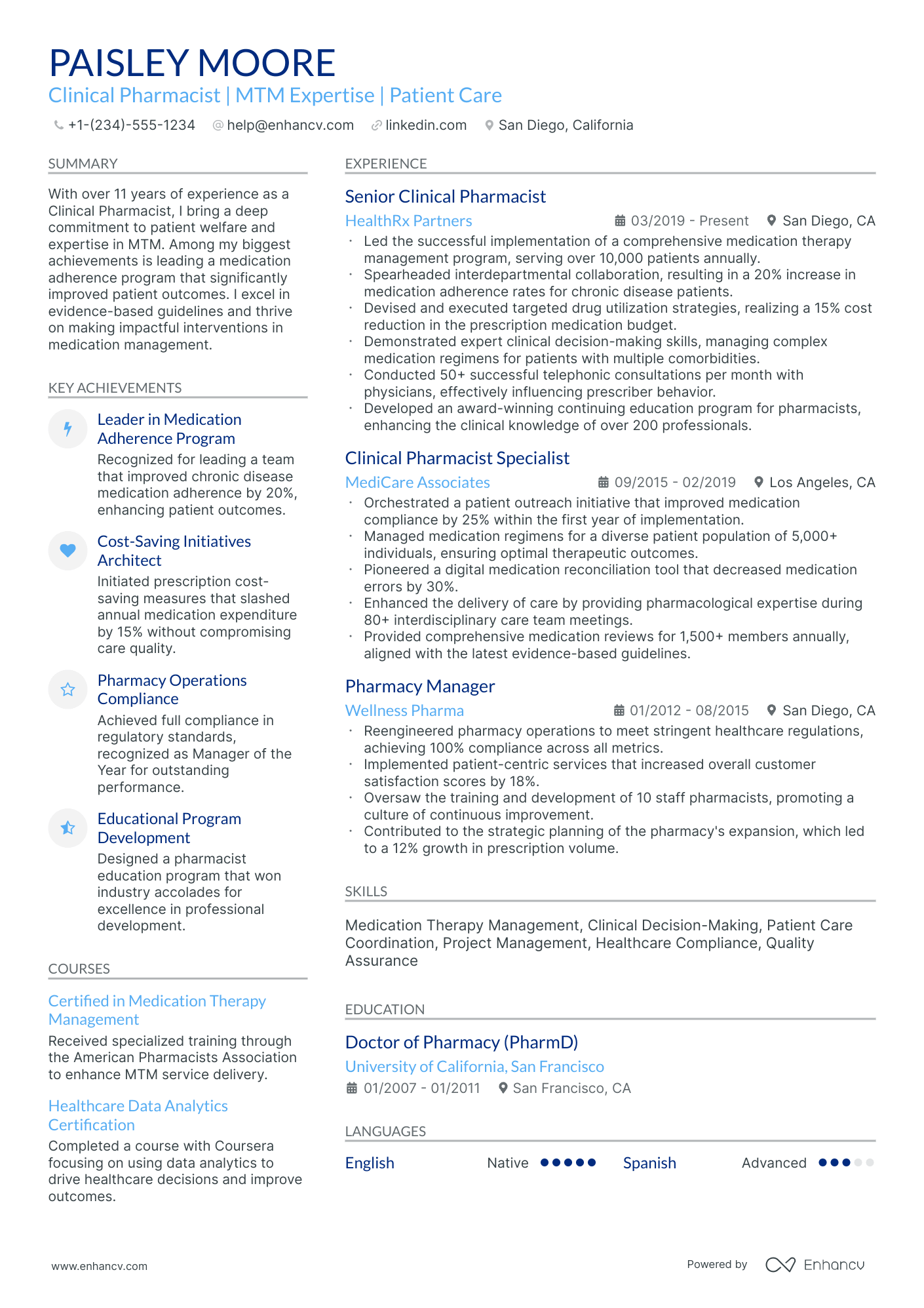 A resume example of a Stylish