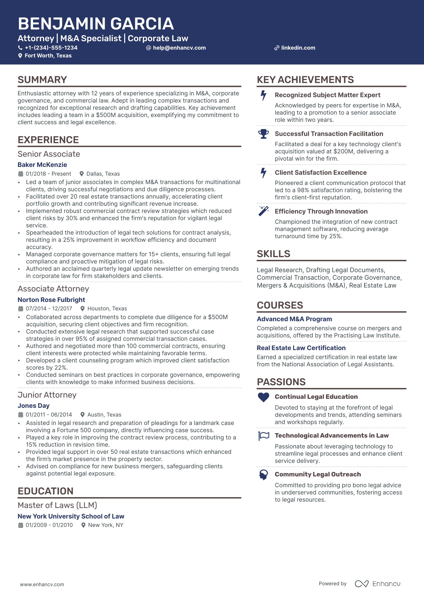 A resume example of a Creative