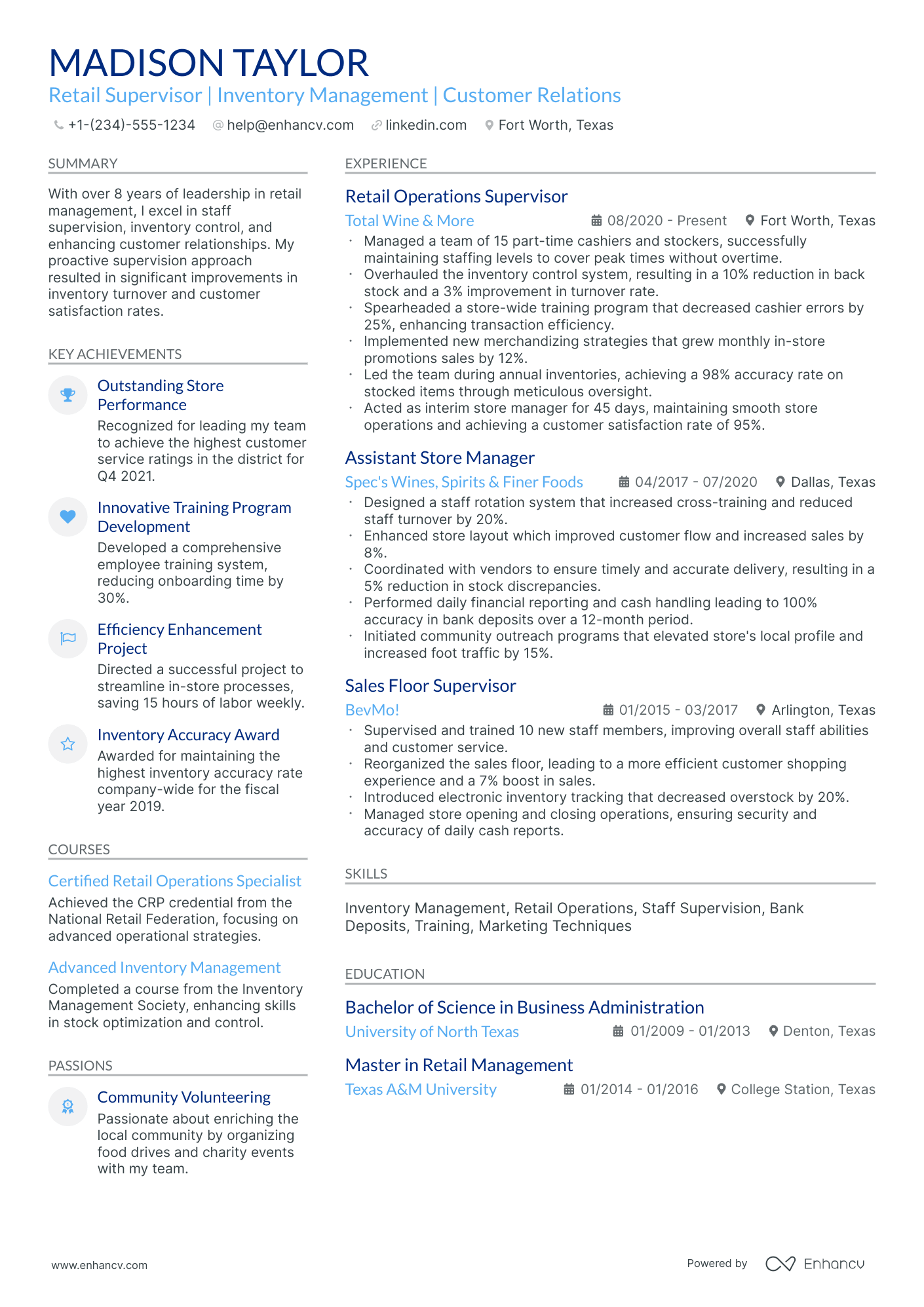 A resume example of a Stylish