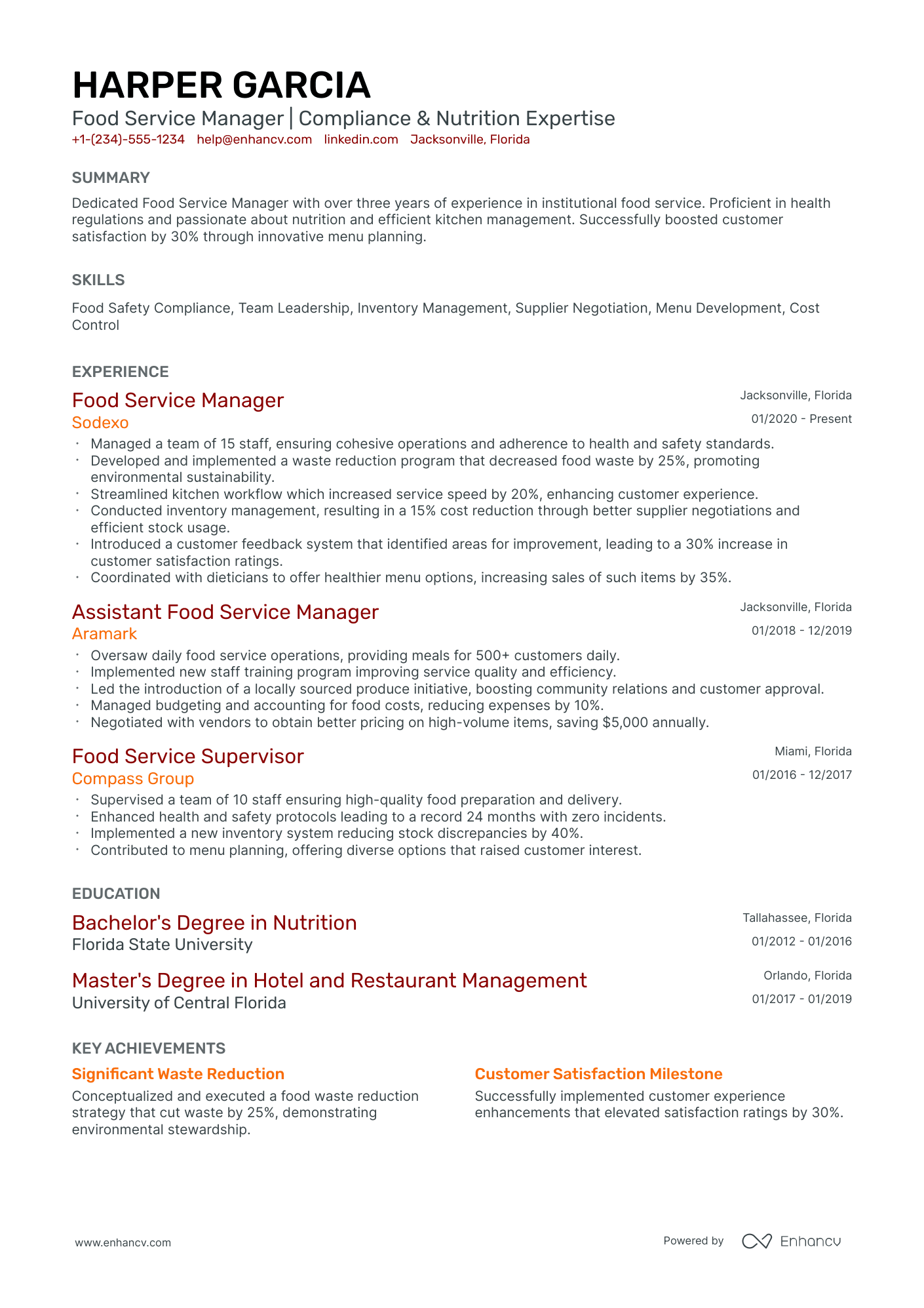 A resume example of a Classic