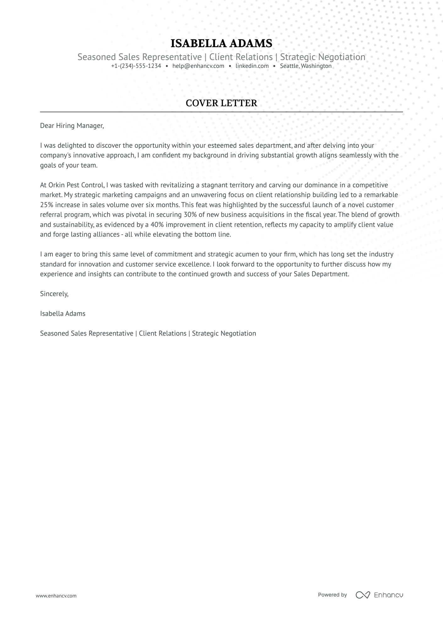 A resume example of a Door To Door Sales