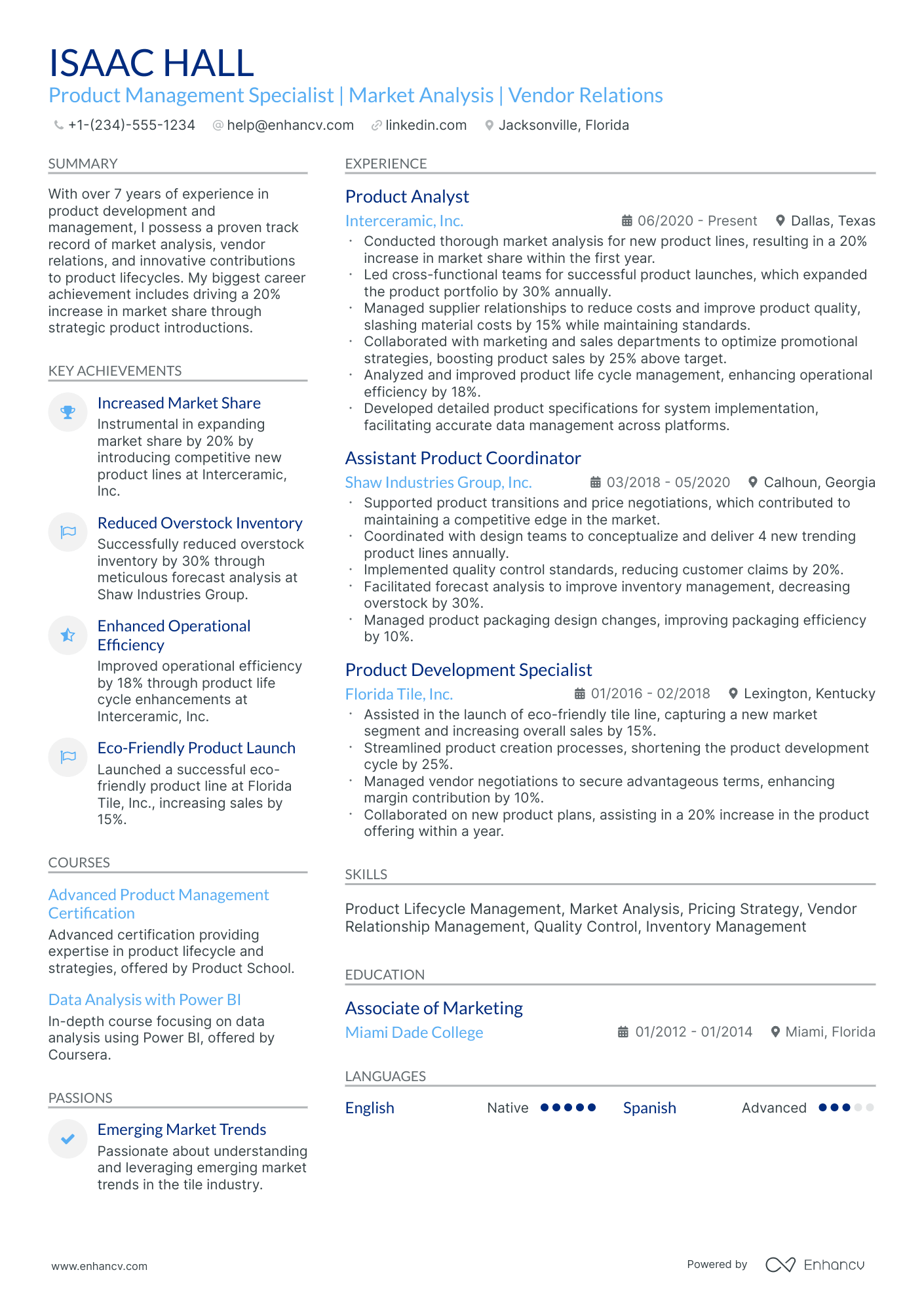 A resume example of a Stylish