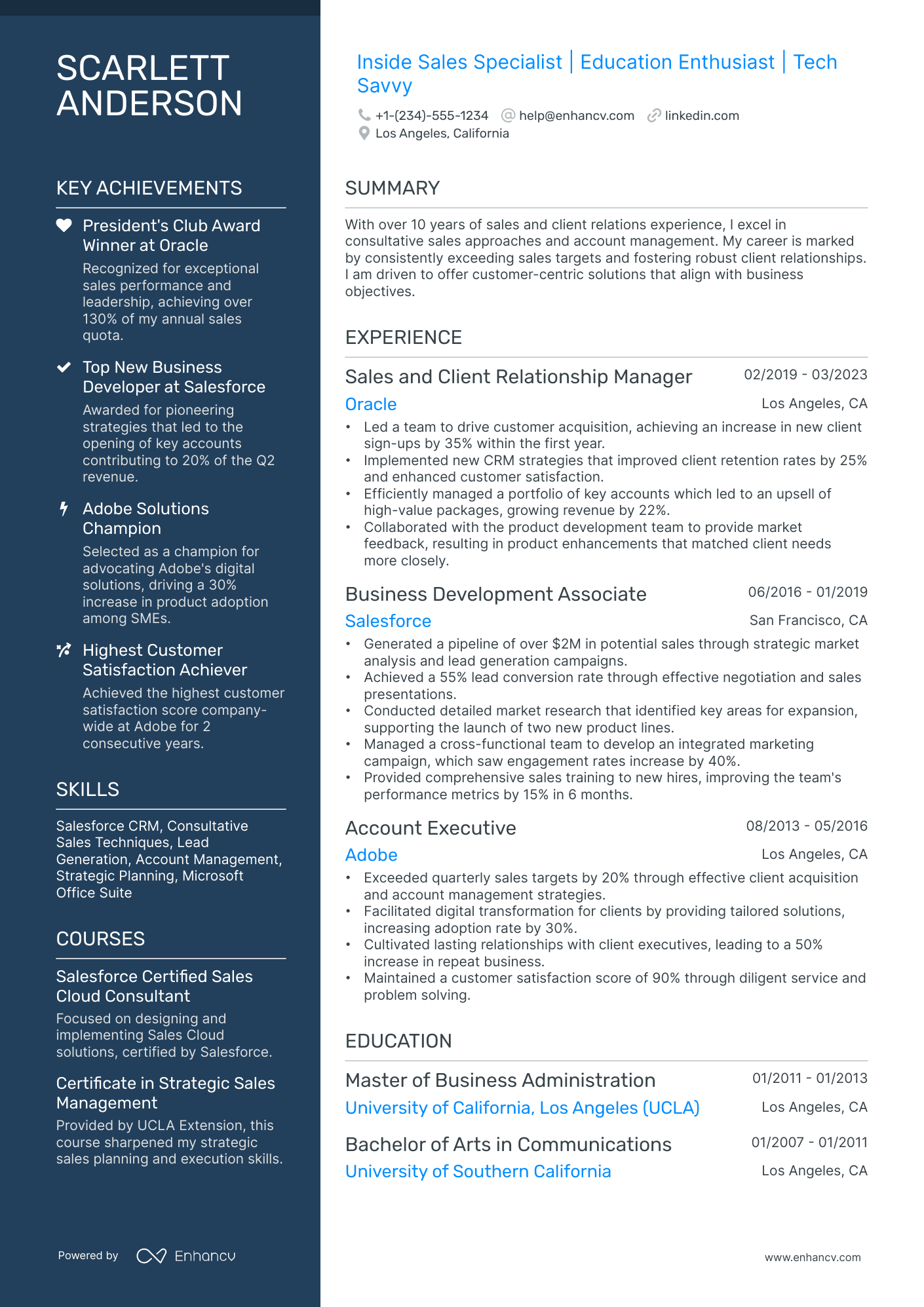 A resume example of a Polished