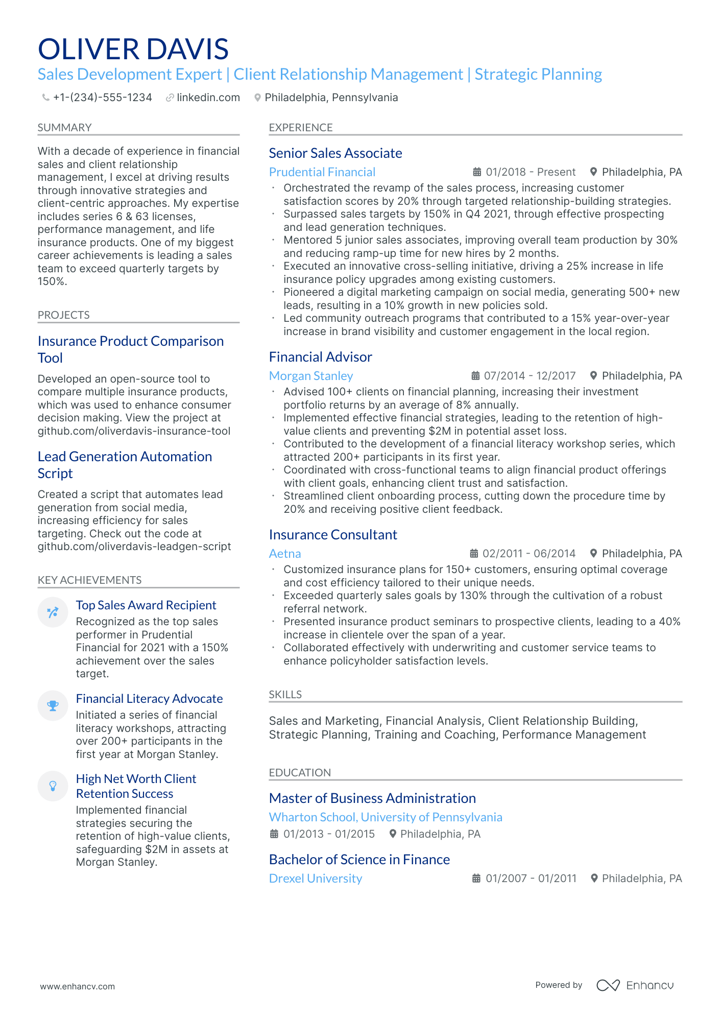 A resume example of a Stylish