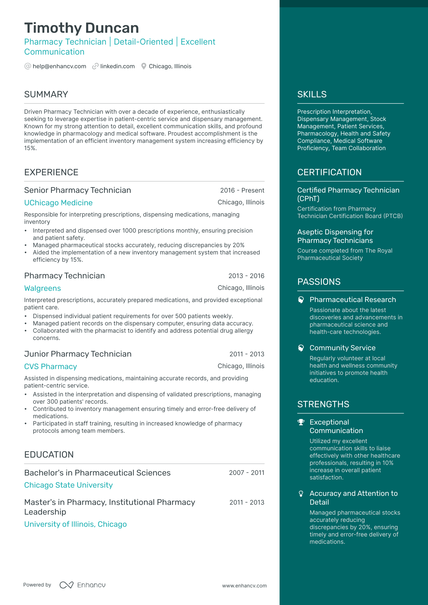 A resume example of a Elegant