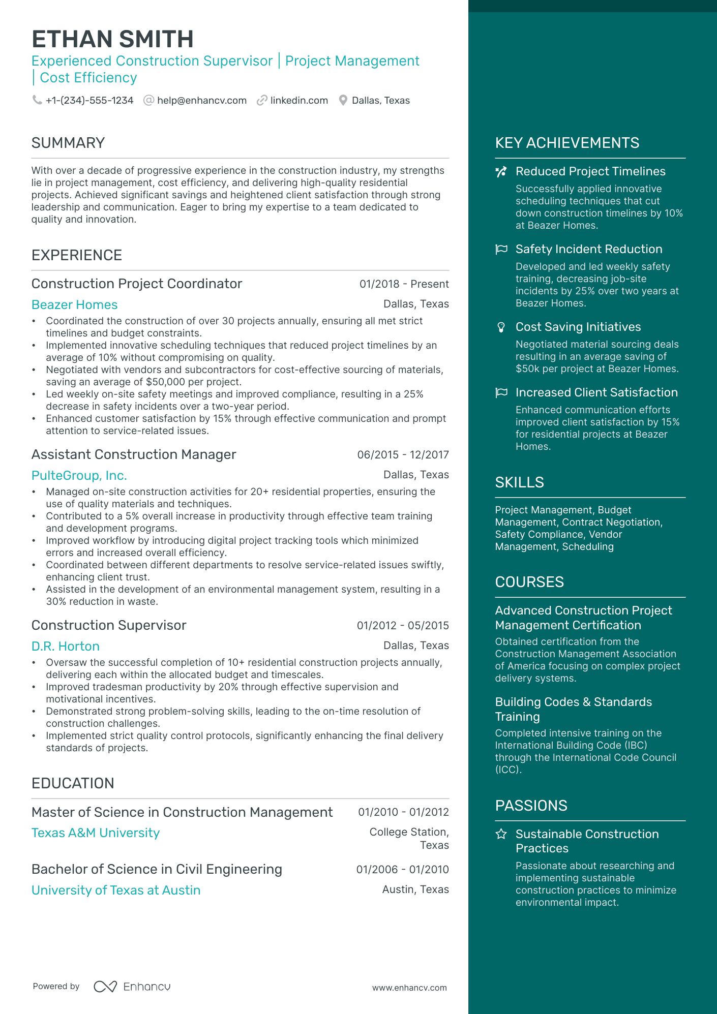 A resume example of a Elegant