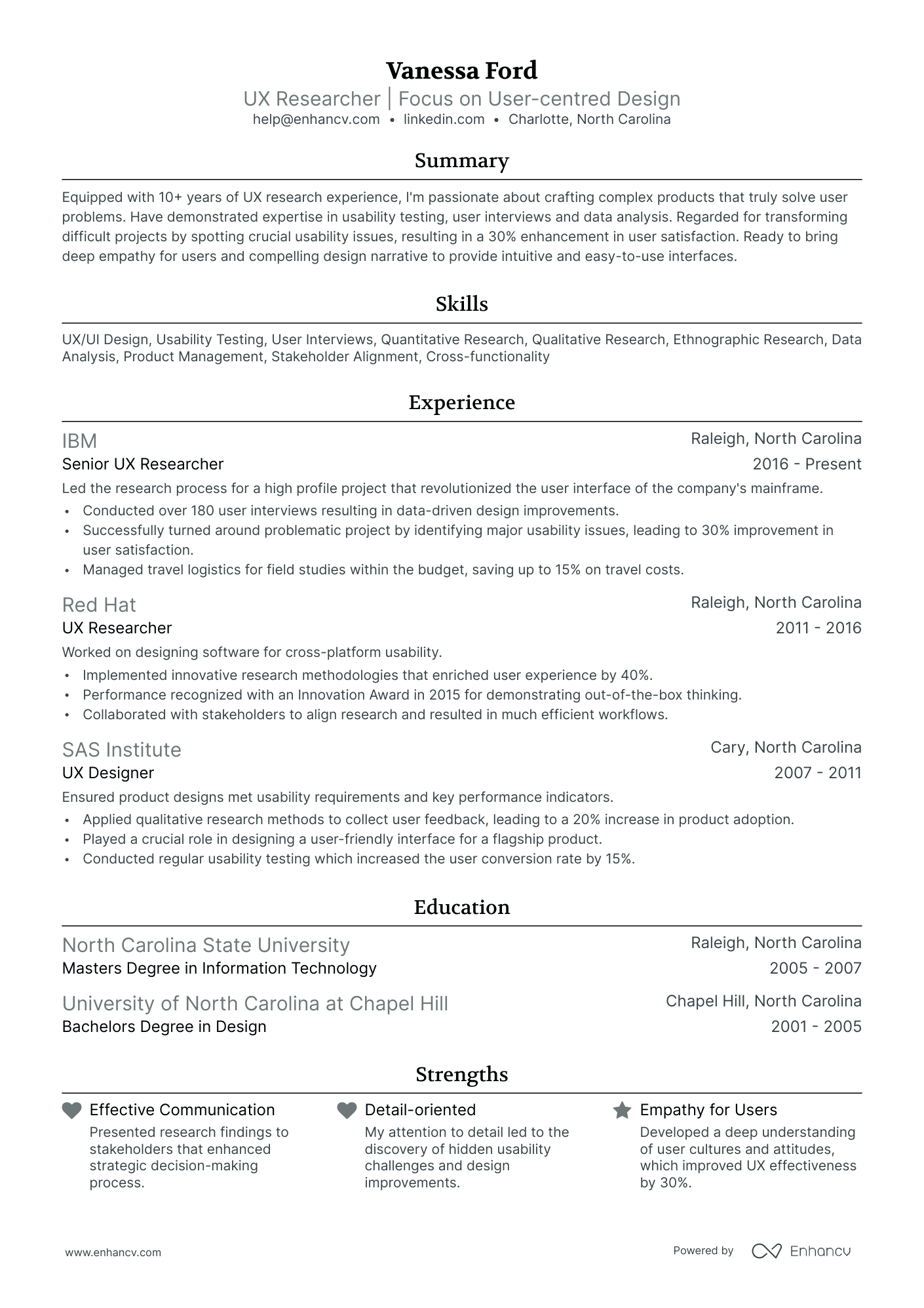 A resume example of a Ivy League
