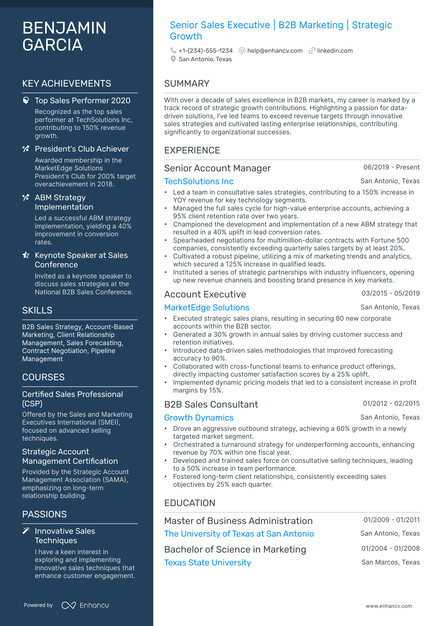 A resume example of a Polished
